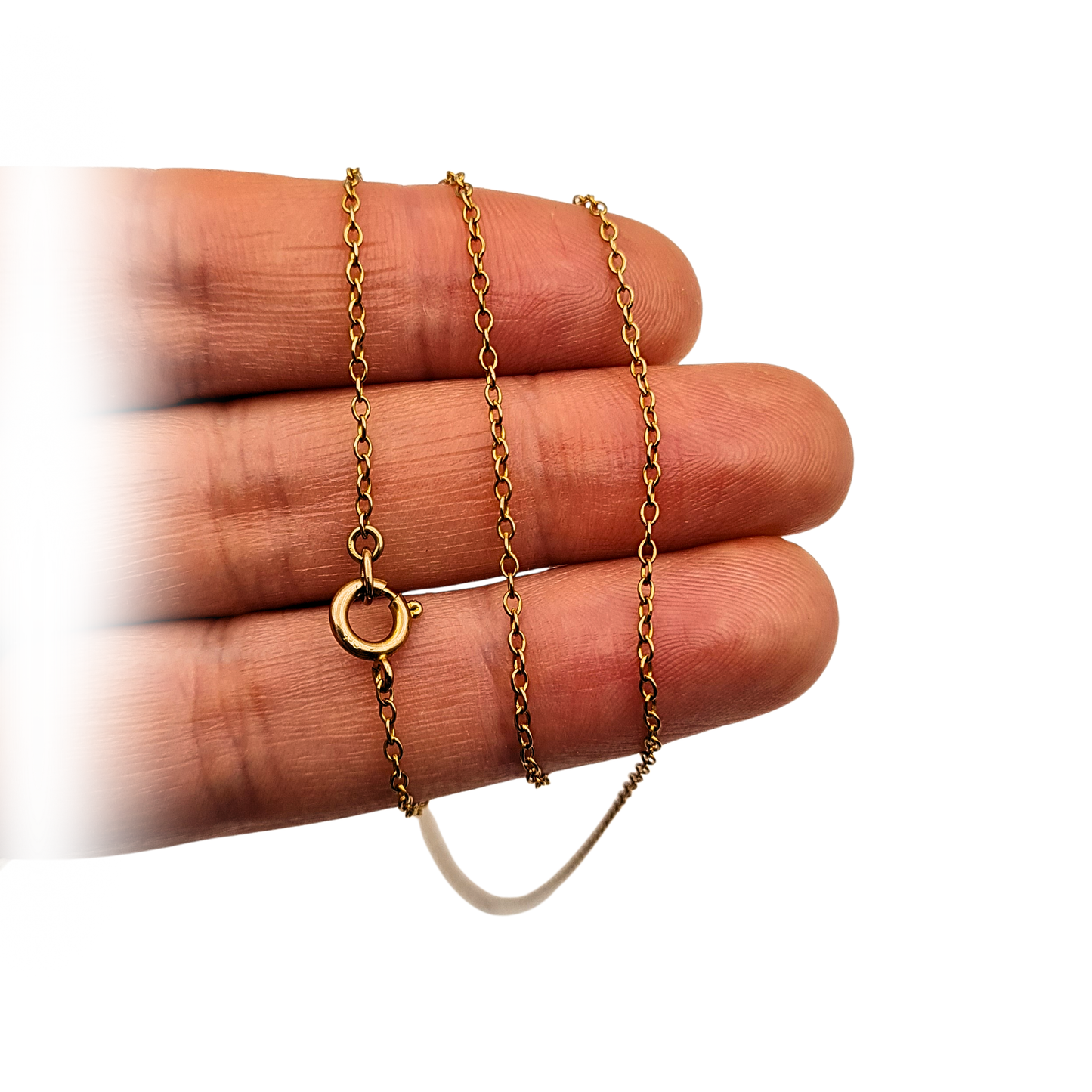9ct Rose Gold Rolo Chain, 18.5", Dainty Necklace