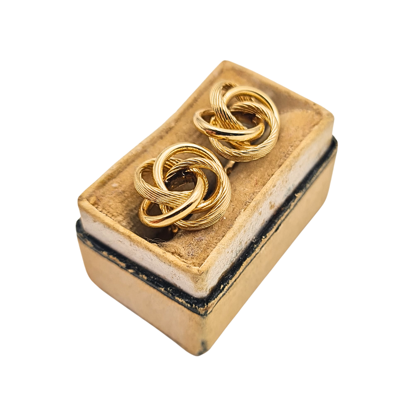 Quality 9ct Gold Twist Knot Earrings Round Woolmark Design Stud Earrings