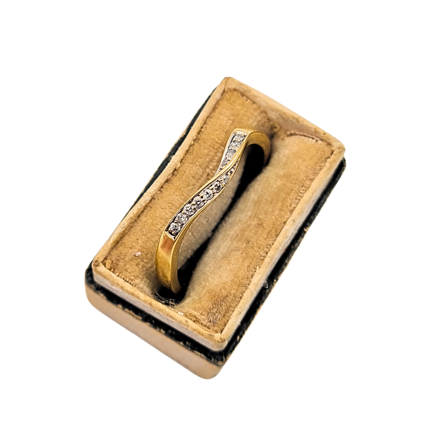 Quality 18ct Gold Diamond Twist Eternity Ring Band UK Q US 8.25