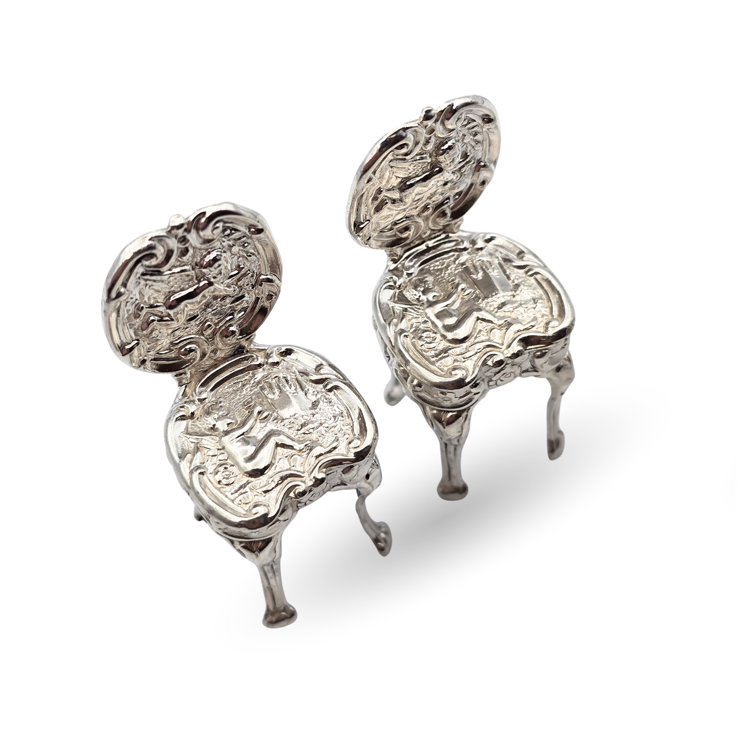 Solid Silver Dolls House Furniture, Rococo Cherubs, Birmingham 1959