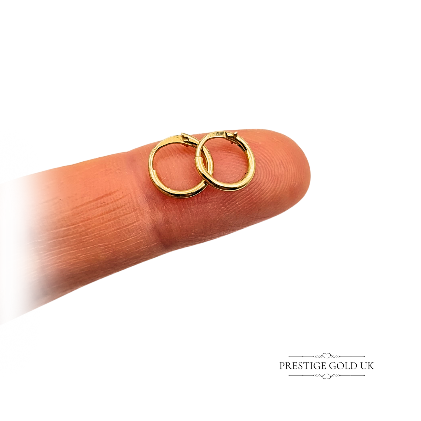 18ct Gold Tiny Hinged Sleeper Hoops, Tiny Hinged Earrings