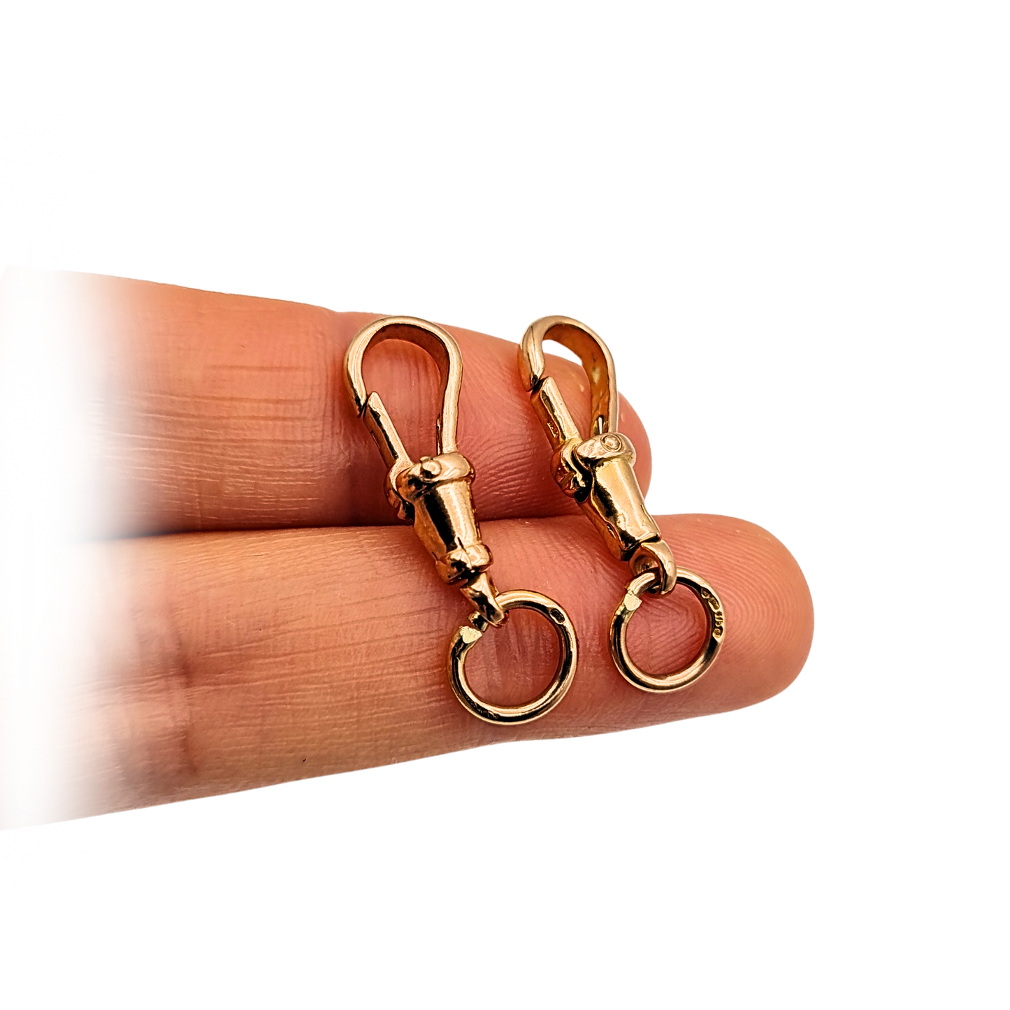 Matching Pair of 9ct Rose Gold Dog Clips British Hallmarked