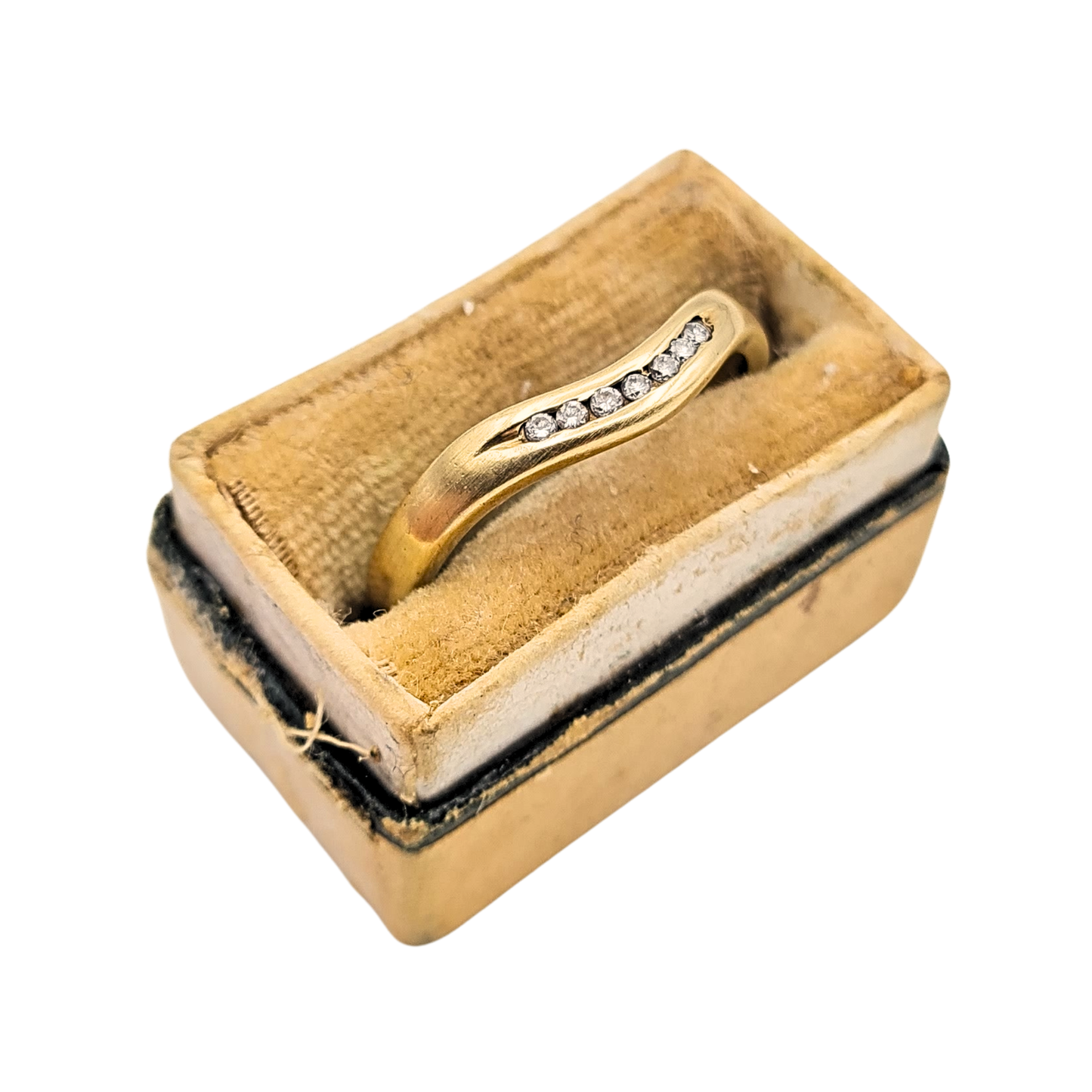 9ct Gold Diamond Set Wishbone Ring, UK M 1/2 US 6 1/2