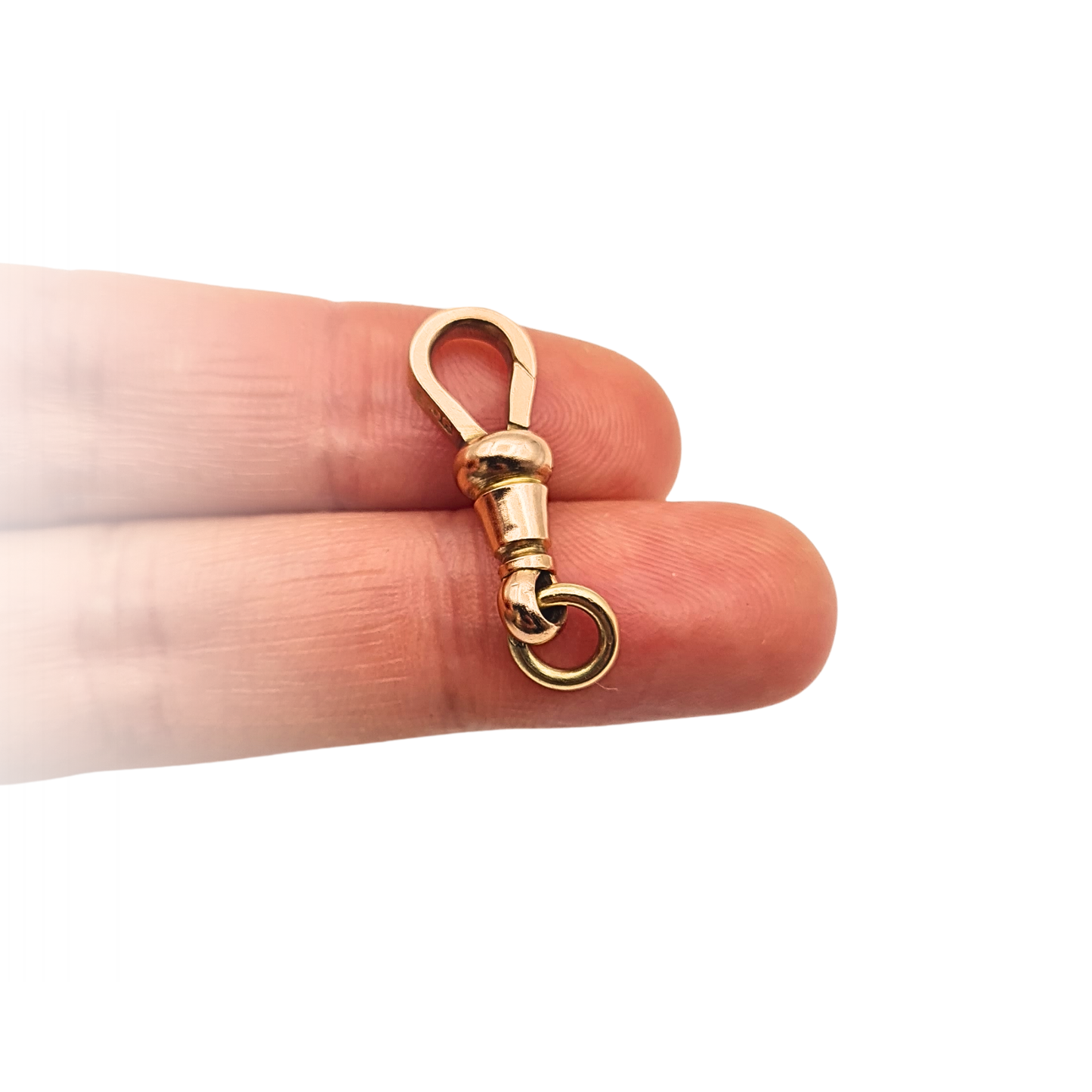 Large 9ct Rose Gold Antique Albert Chain Dog Clip Flat 22.5mm