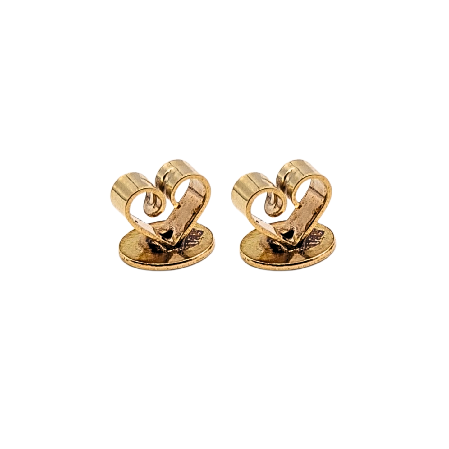 9ct Gold Heart Earring Backs 375 Stamp, Fits 0.8mm Posts Pair