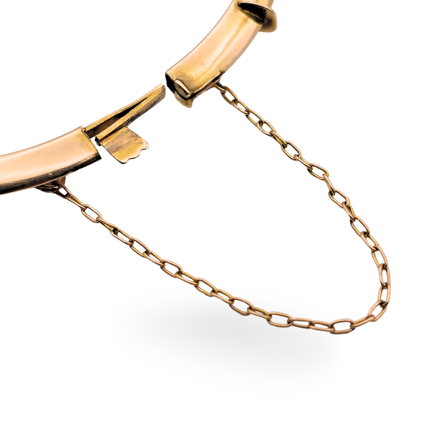6 1/4 Inch, 9ct Gold Early 20th Century Hinged Diamond Bangle