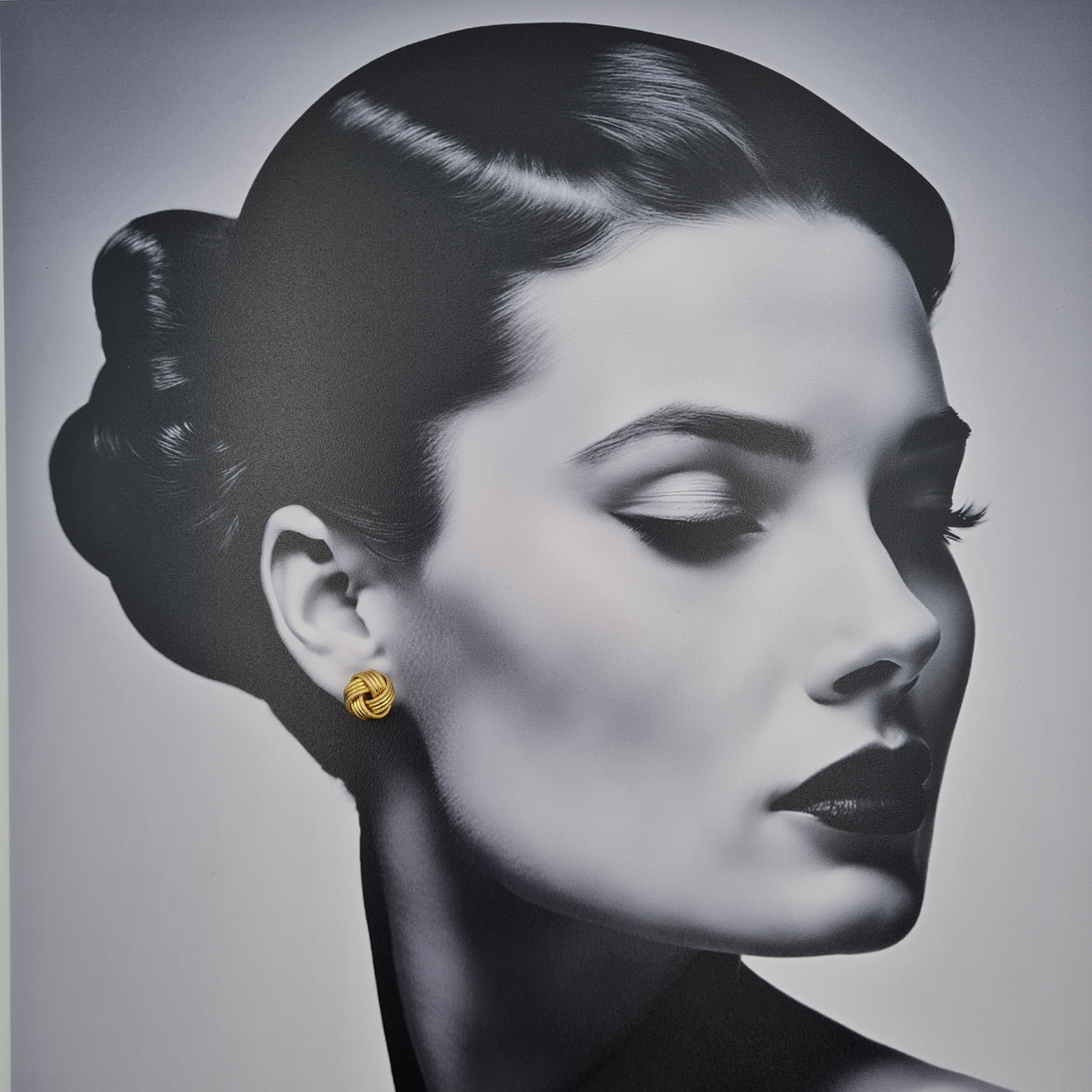 Large 9ct Gold Knot Stud Earrings, 12mm Woolmark Twist With Butterfly Backs