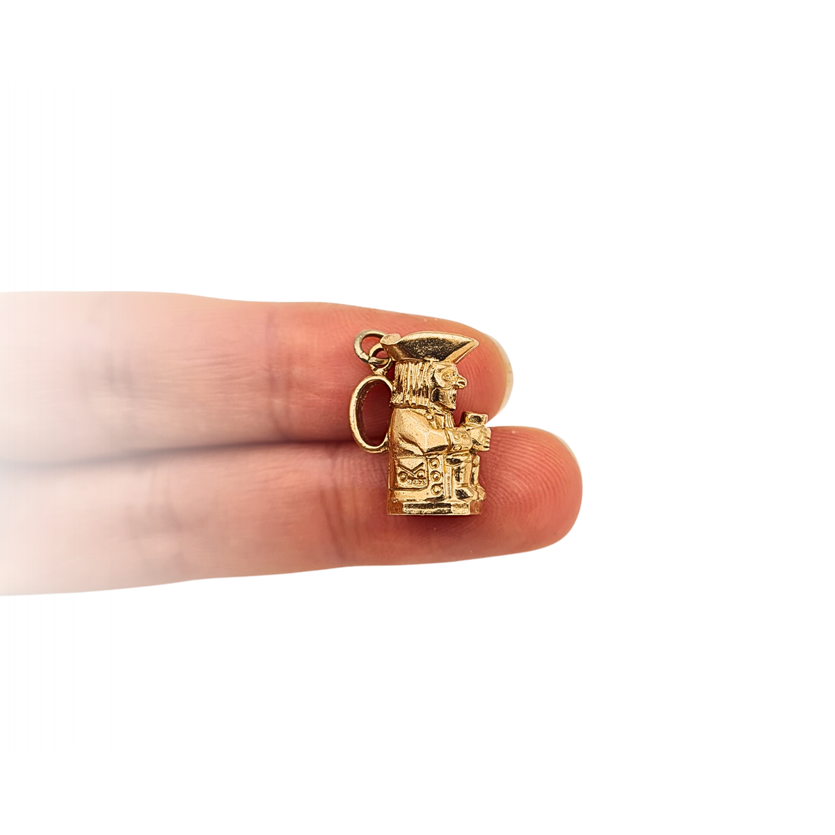 9ct Gold Toby Jug Charm Solid Heavy 4.03g Birmingham 1973 Hallmarked