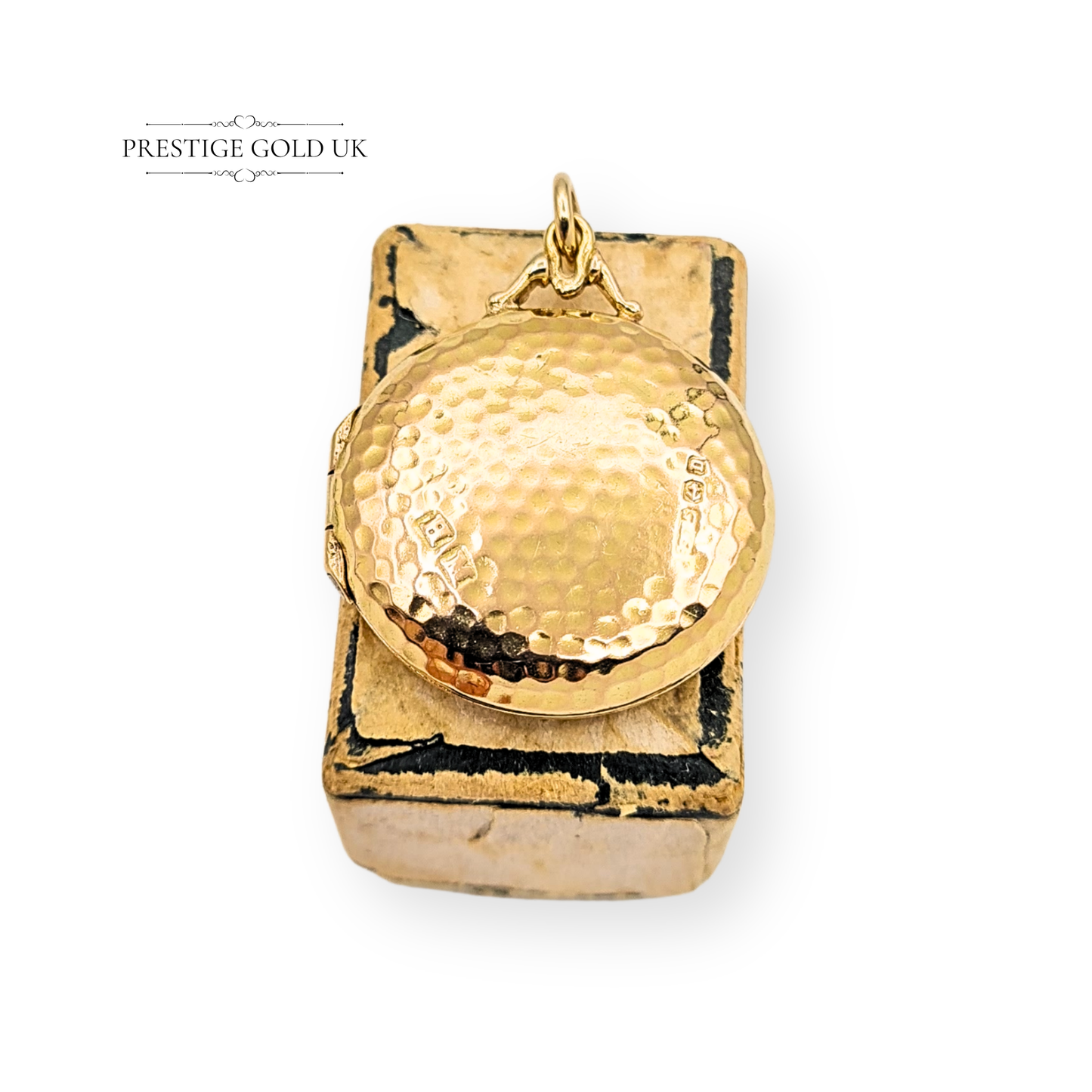 Antique 9ct Gold Hammered Locket, Birmingham 1928, 2.85g