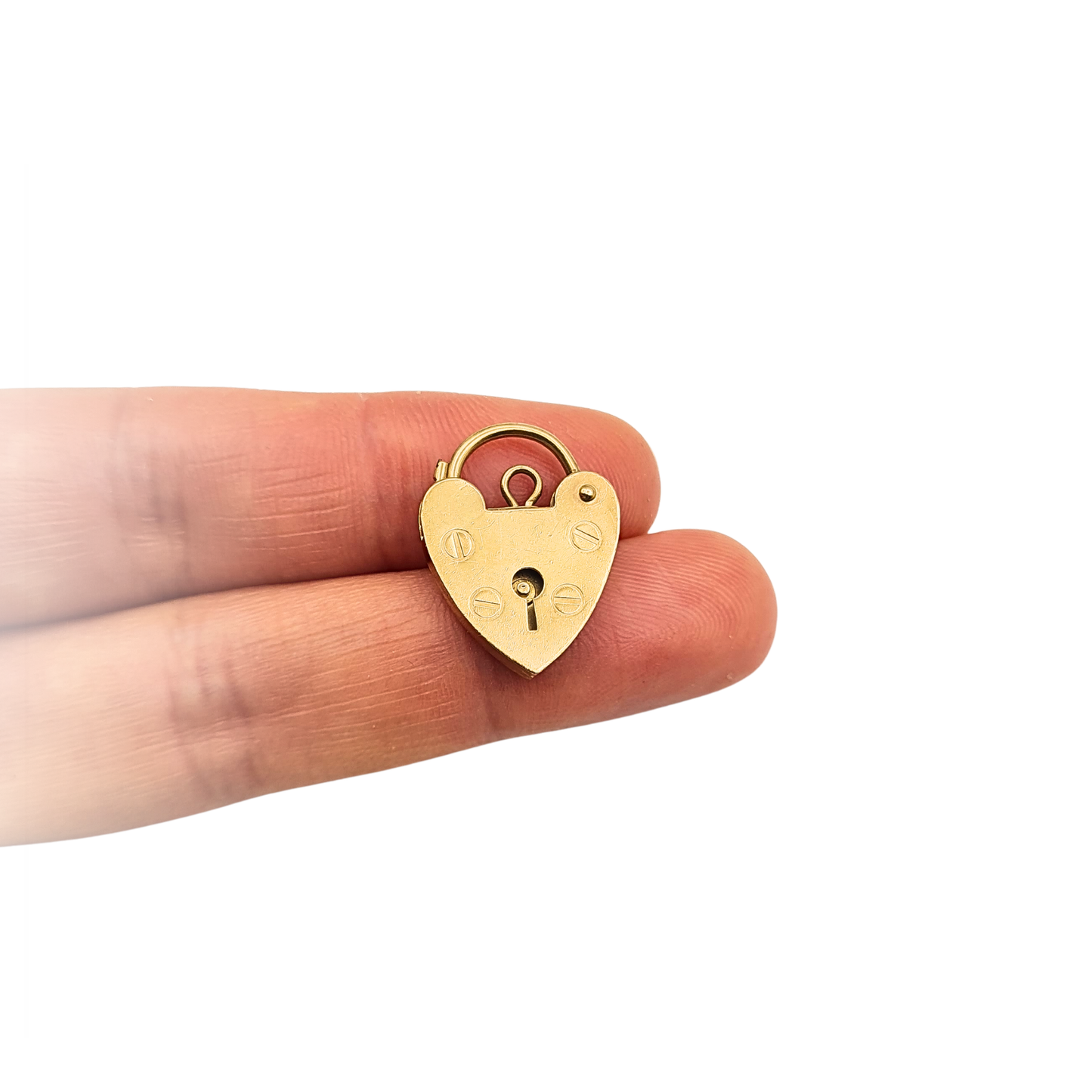 9ct Gold Vintage Heart Padlock Clasp London 1976 Yellow Gold Lock Charm