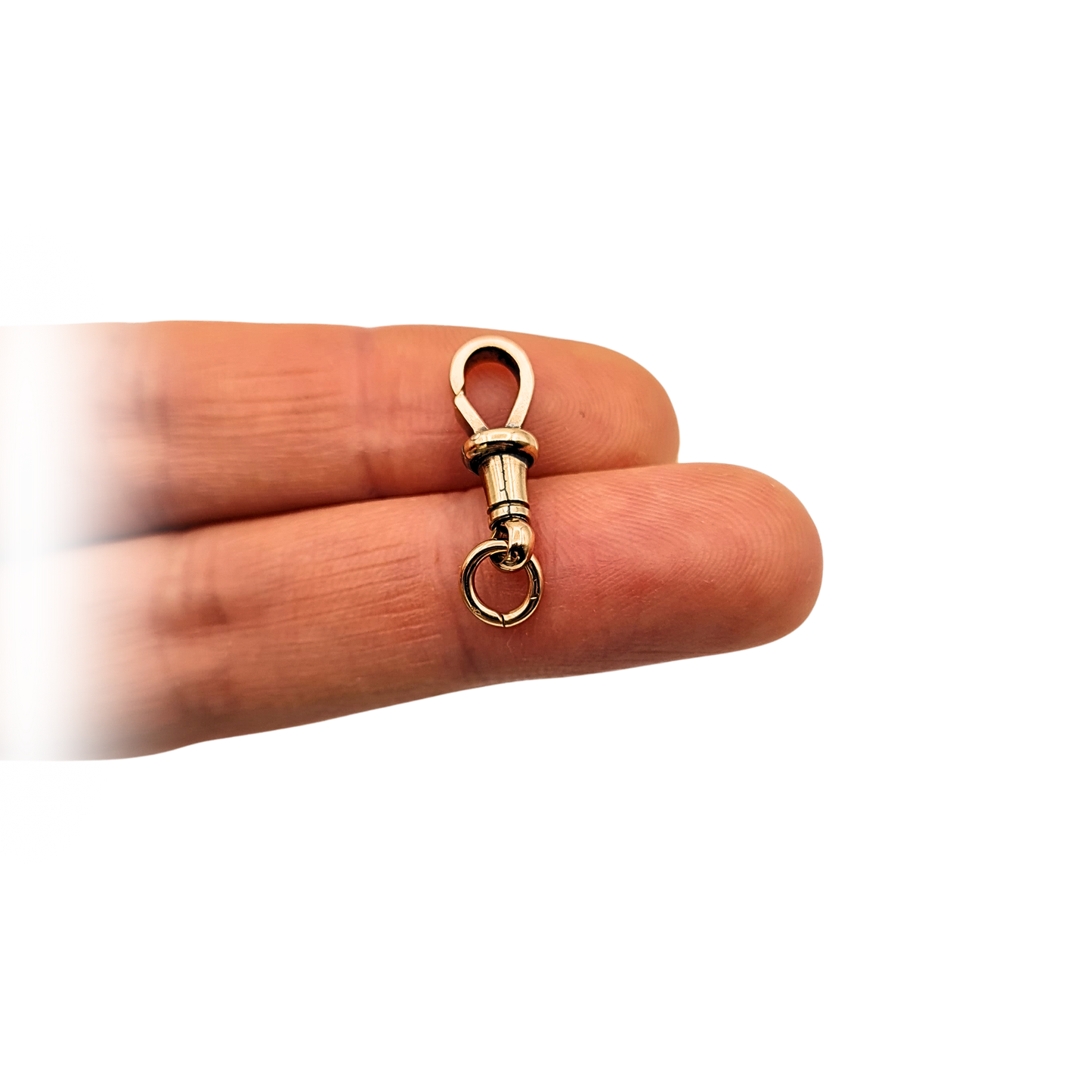 9ct Small Rose Gold Albert Dog Clip, Antique, Square Section