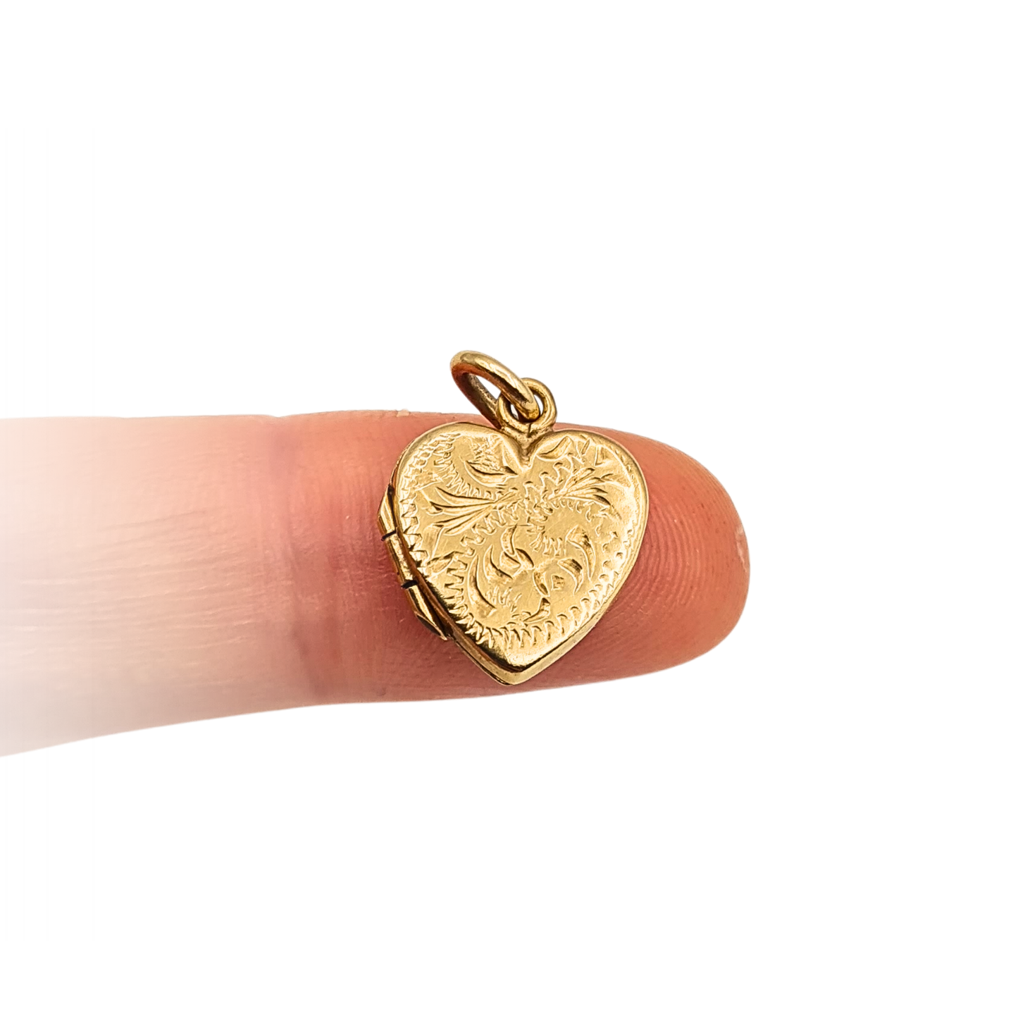 9ct Gold Heart Photo Locket Pendant Engraved Birmingham Hallmarked