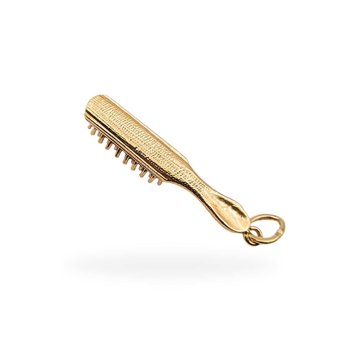Large 9ct Gold Hair Brush Charm 6.5g London 1977 Hallmarked