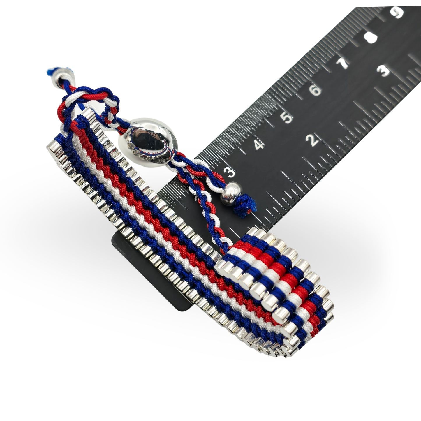 As-New Links of London Friendship Bracelet, Adjustable 5–9” Red White Blue