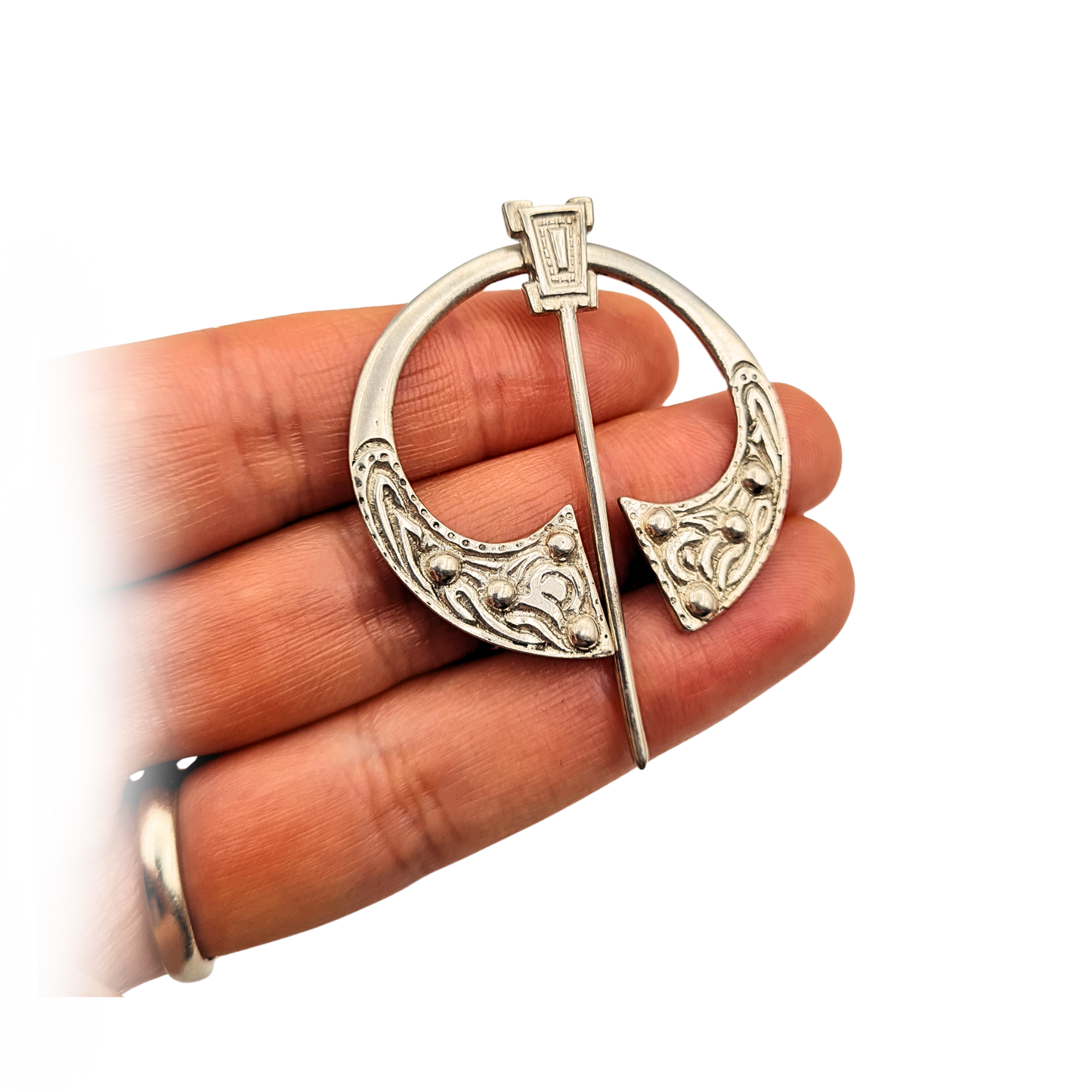 Scottish Silver Celtic Kilt Pin, Edinburgh 1972, 48mm, Hallmarked