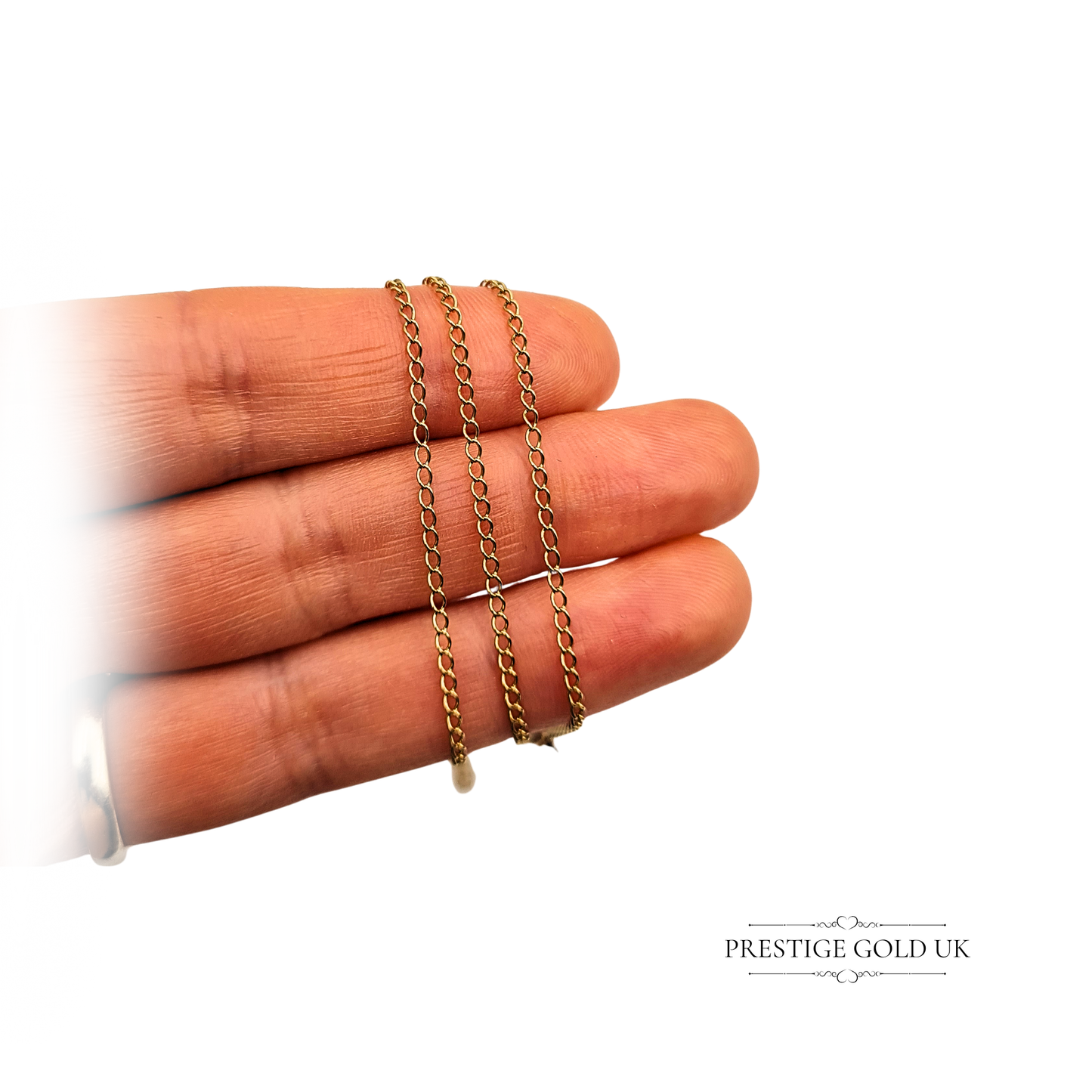 Clearance Item 22" Long Gold Curb Chain, Narrow  Lightweight Chain