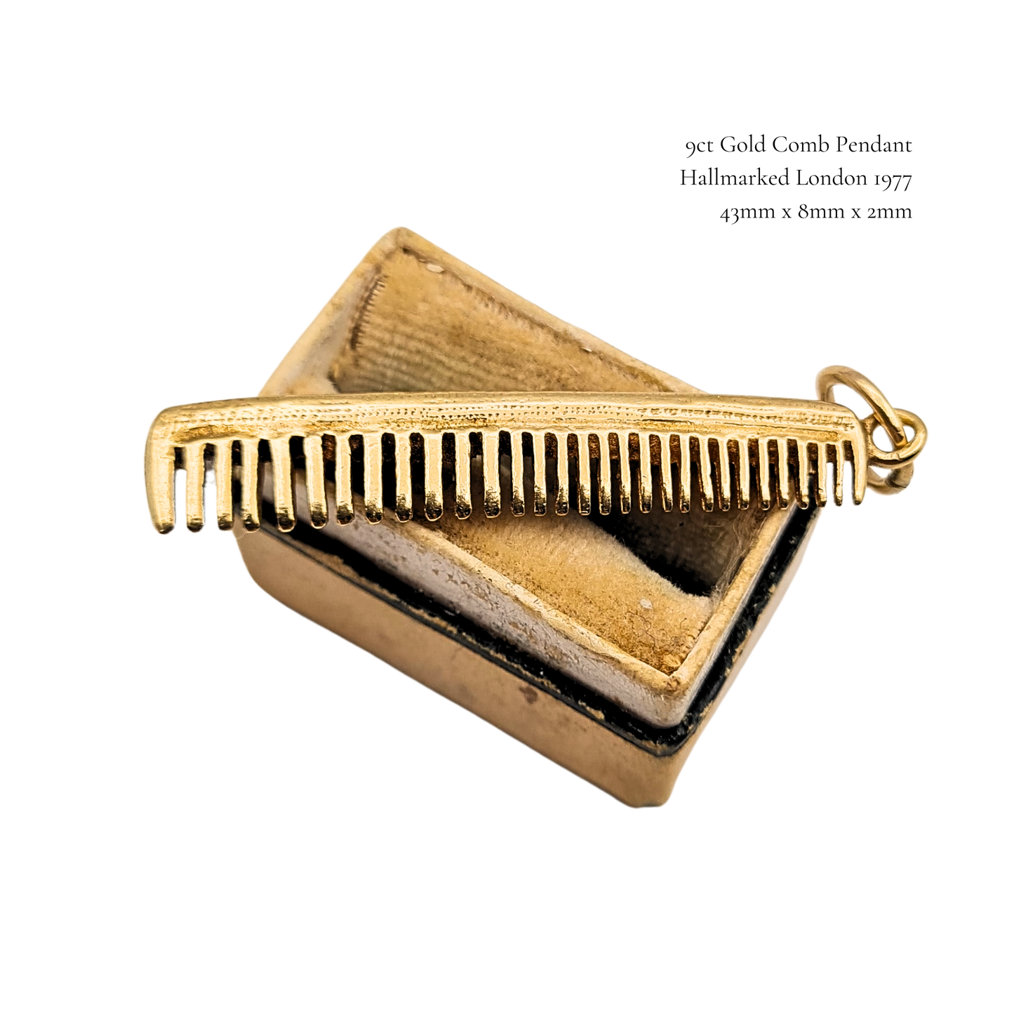 Large 9ct Gold Comb Pendant 4.1g London 1977 Hallmarked