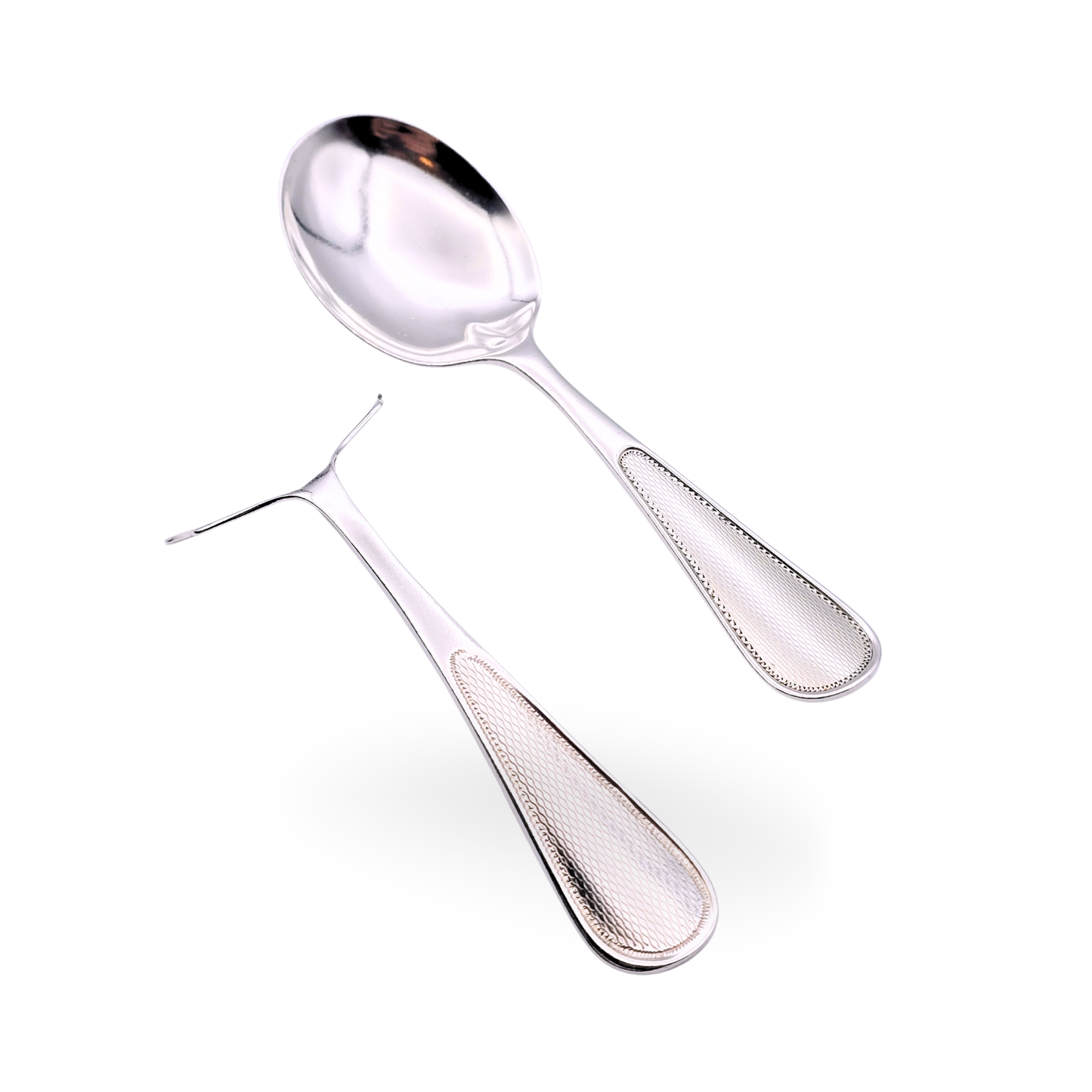 Sterling Silver Childs Spoon & Pusher, HCD, Birmingham, Boxed Christening Set