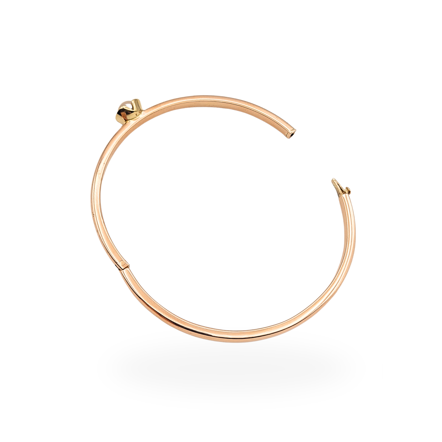 Quality 6.75” Long 9ct Rose Gold Pearl Bangle