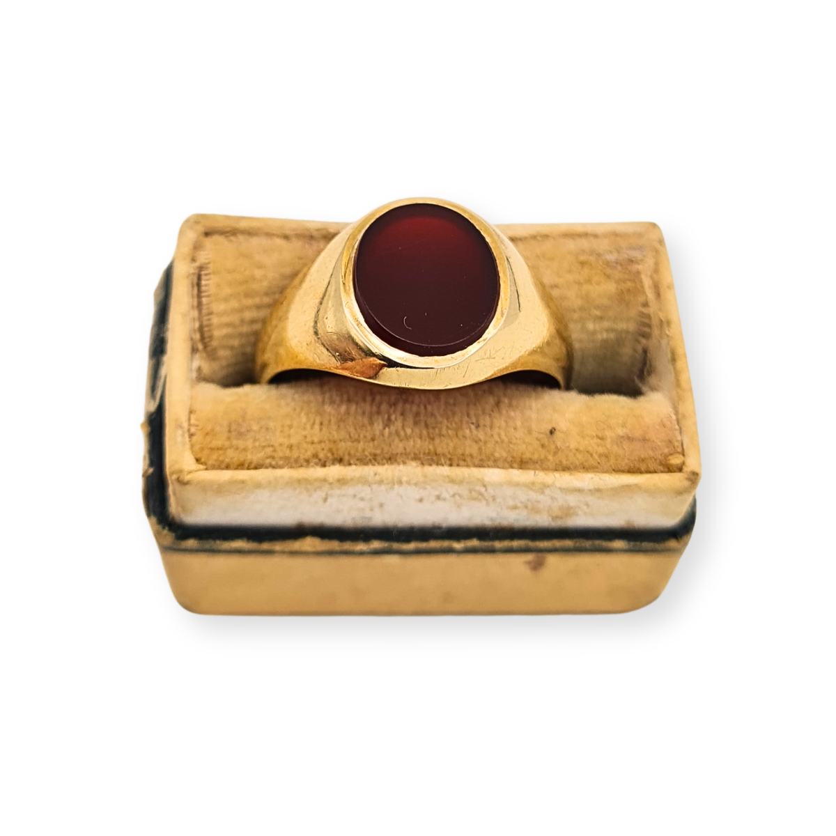 9ct Gold Carnelian Pinky Signet  Ring UK I 1/2, US 4 1/2 Hallmarked London
