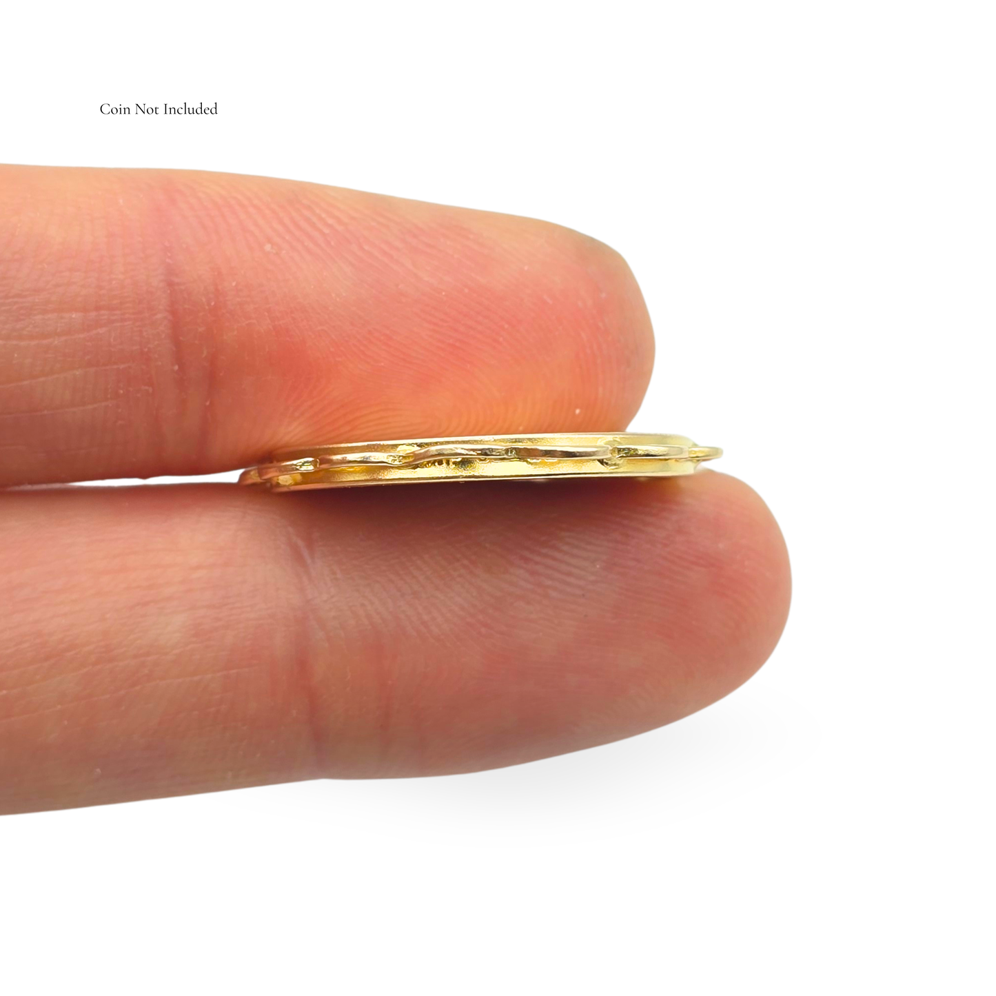 9ct Gold Full Sovereign Holder Pendant Scalloped Edge, Birmingham 1986