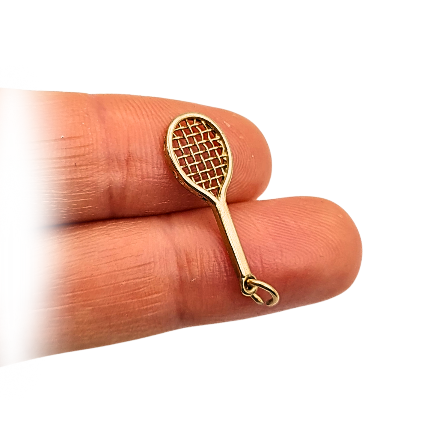 9ct Gold Racket Charm London 1949, Tennis Squash Pendant