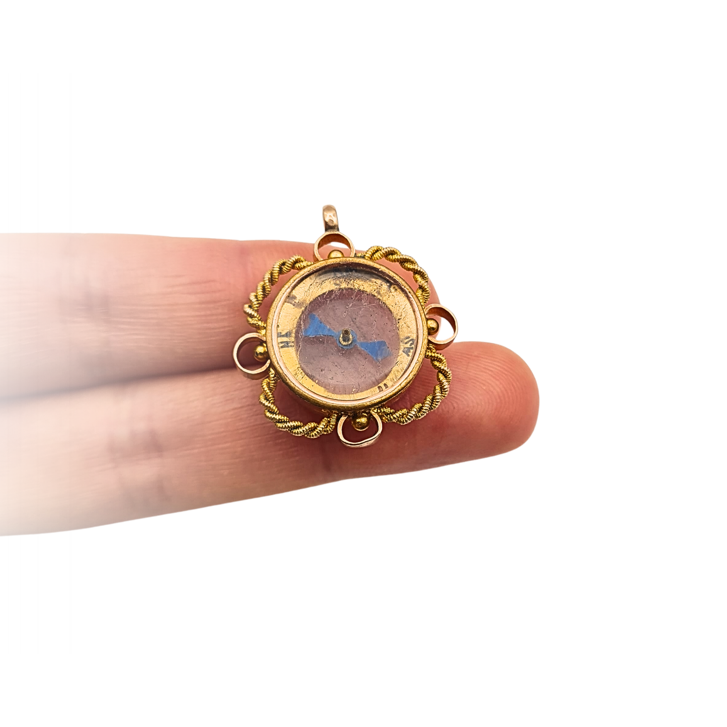 Antique 9ct Rose Gold Compass Pendant Chester 1896 Hallmarked