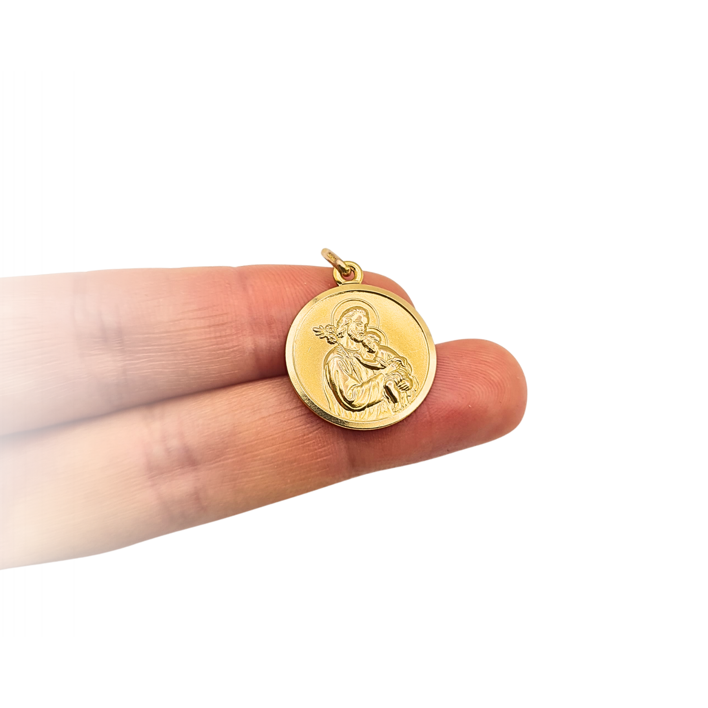 Quality 9ct Gold Saint Joseph Charm Pendant in Solid Gold