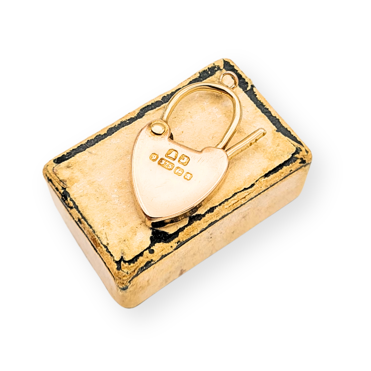 Antique 9ct Rose Gold Heart Padlock Clasp, Birmingham 1900