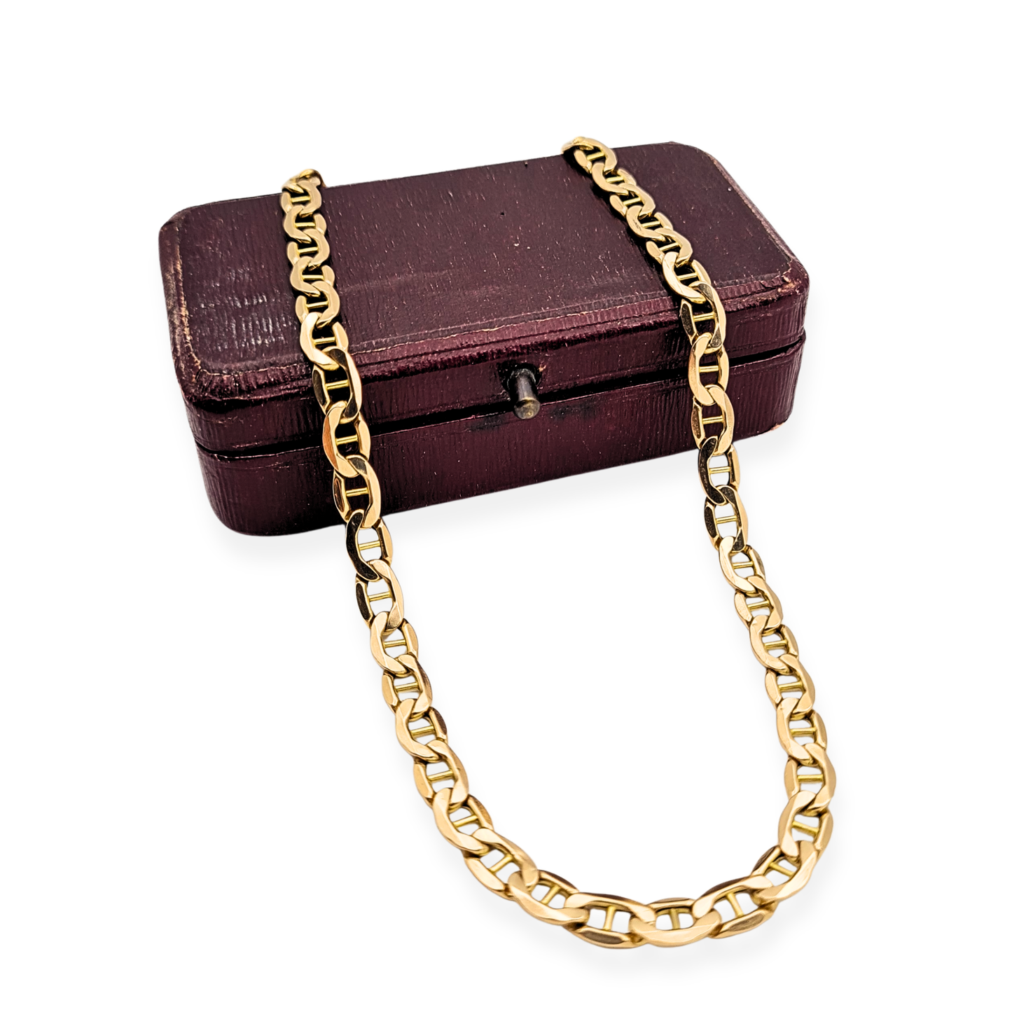 21" Long Large 9ct Gold Anchor Chain Necklace,  Lobster Clasp