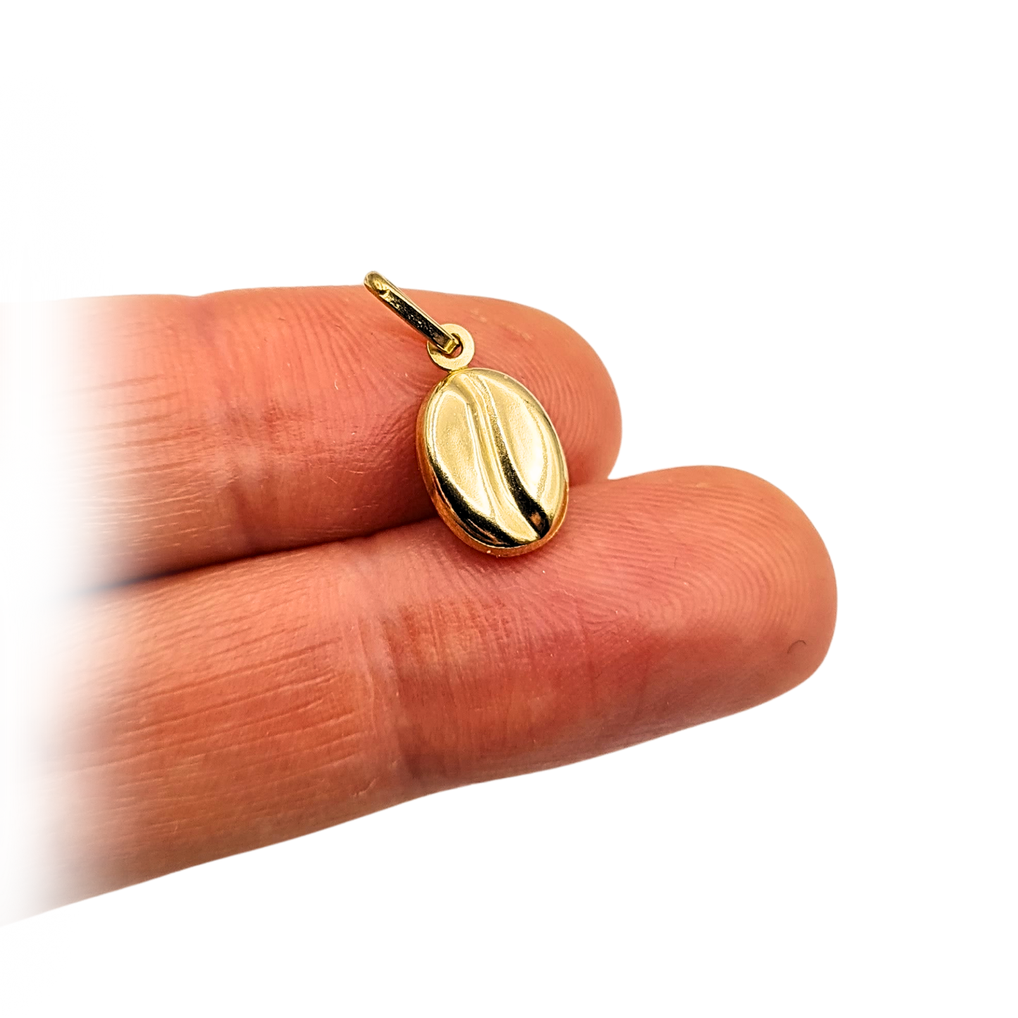 9ct Gold Coffee Bean Charm, Hollow, Stamped 9k