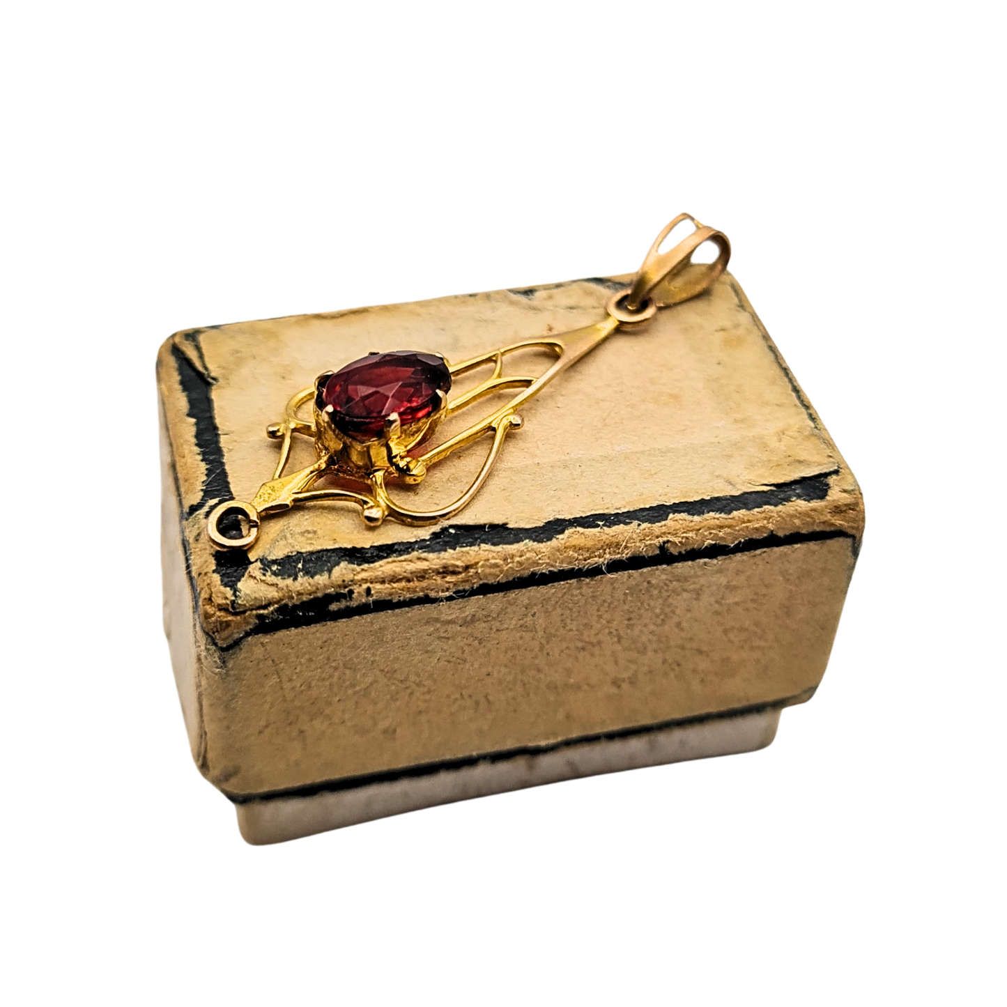 9ct Gold Ruby Lavaliere Pendant, Stamped 9ct