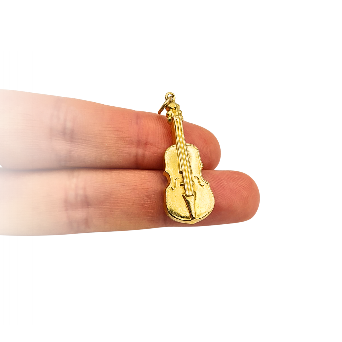 9ct Gold Violin Fiddle Charm Pendant Georg Jensen Ltd London 1969
