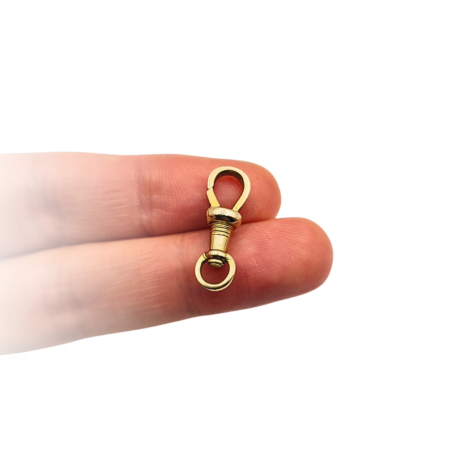 Unique 9ct Yellow Gold Solid Albert Chain Dog Clip Fixed  Watch Chain Clasp
