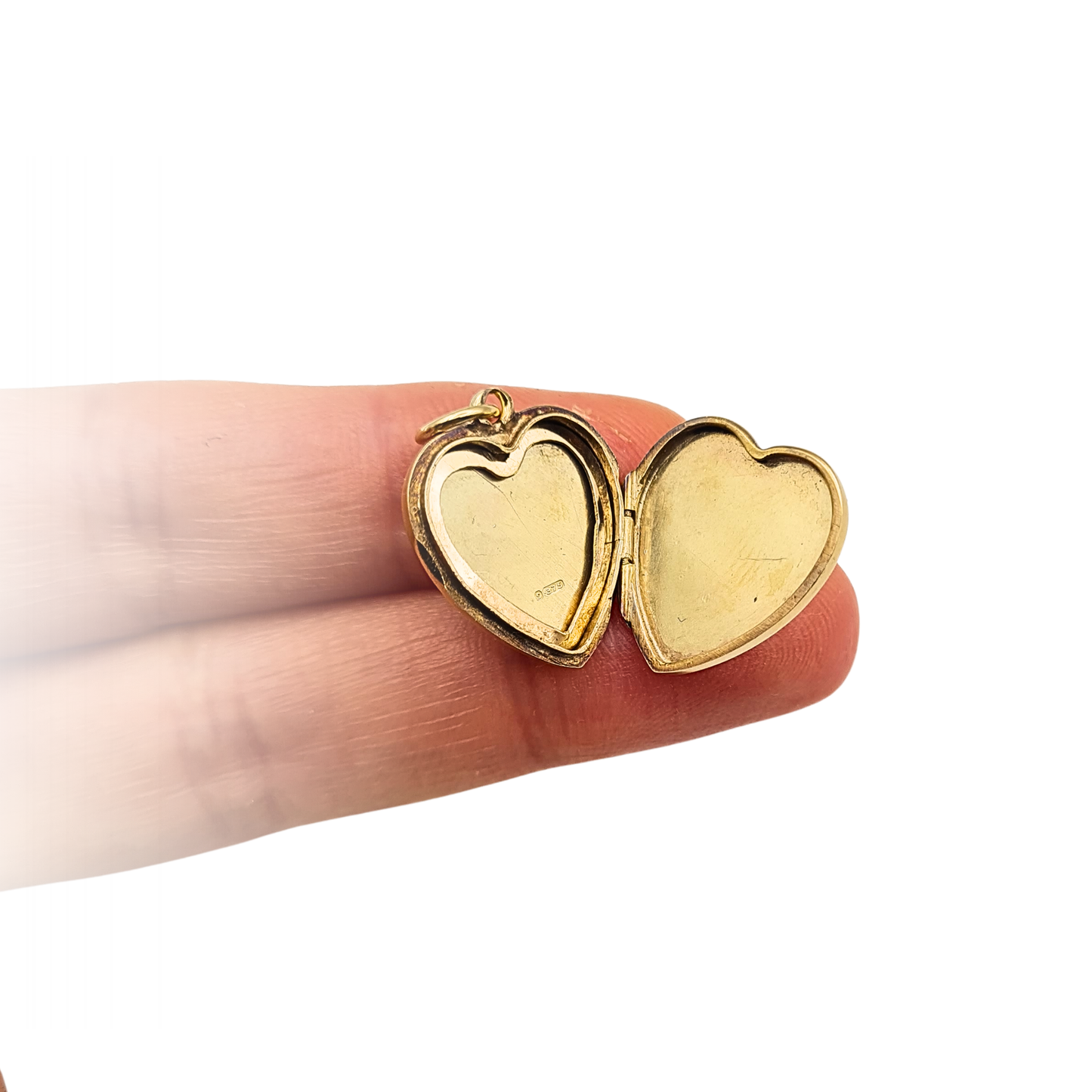 Vintage 9ct Gold Heart Photo Locket Cross Pendant Hallmarked 1987