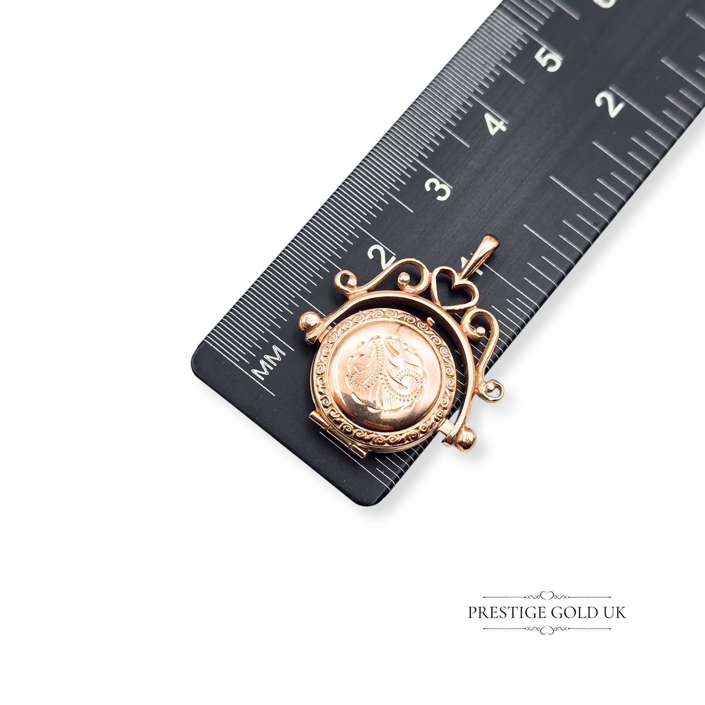 9ct Rose Gold Spinning Pendant, Small Opening Keepsake Locket