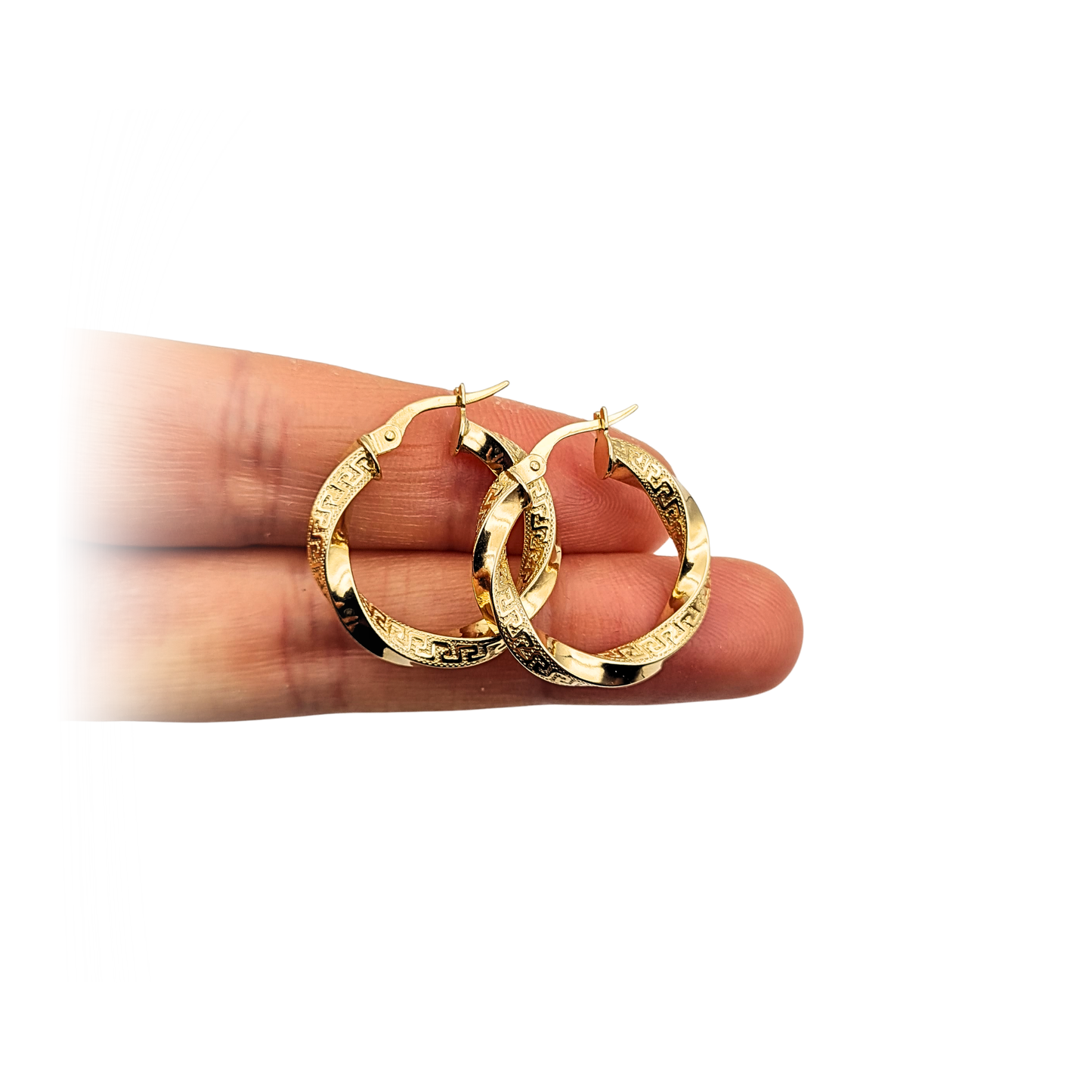 9ct Gold Twist Hoop Earrings 22mm Fully Hallmarked