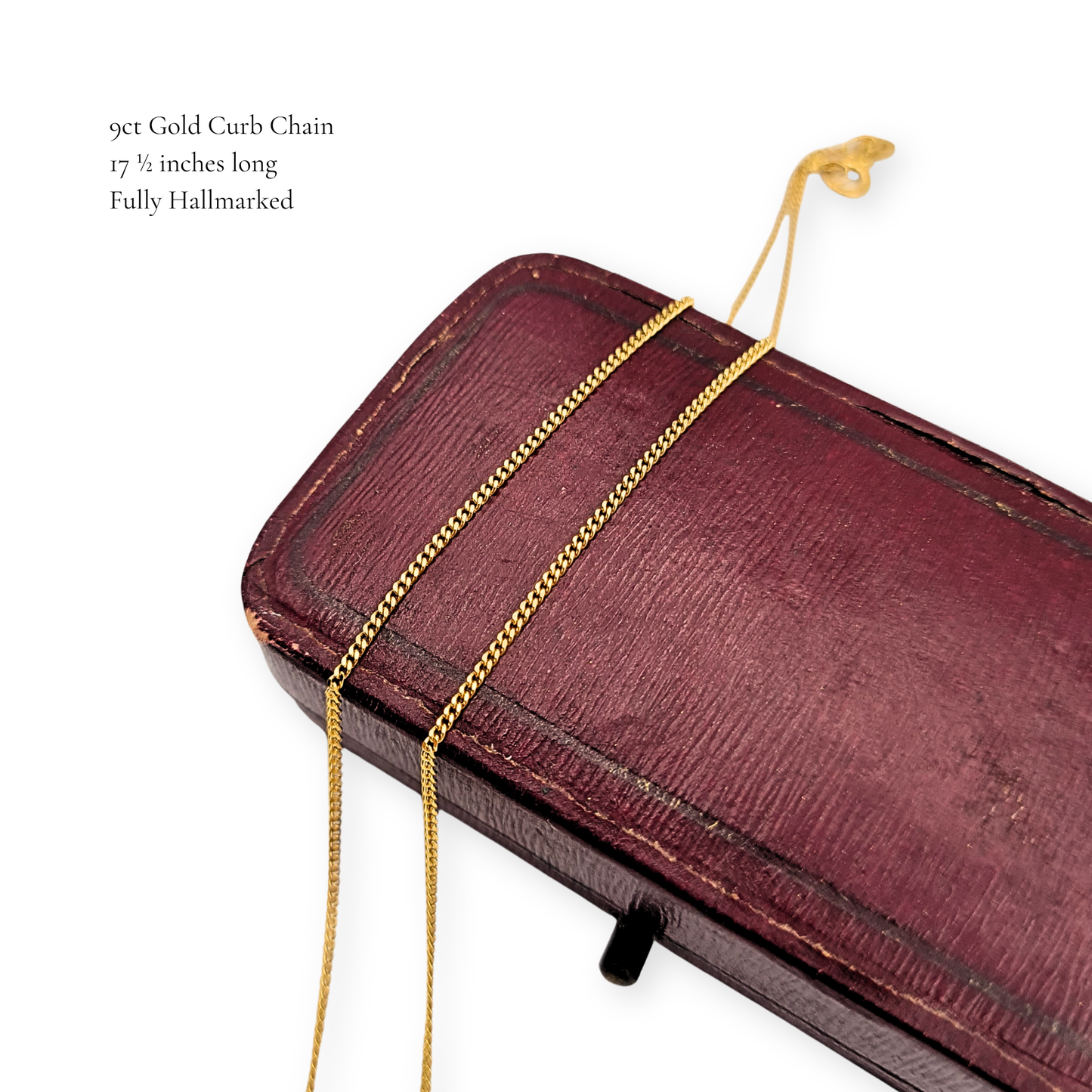 17 1/2"  9ct Gold Curb Chain Dainty 1mm Links