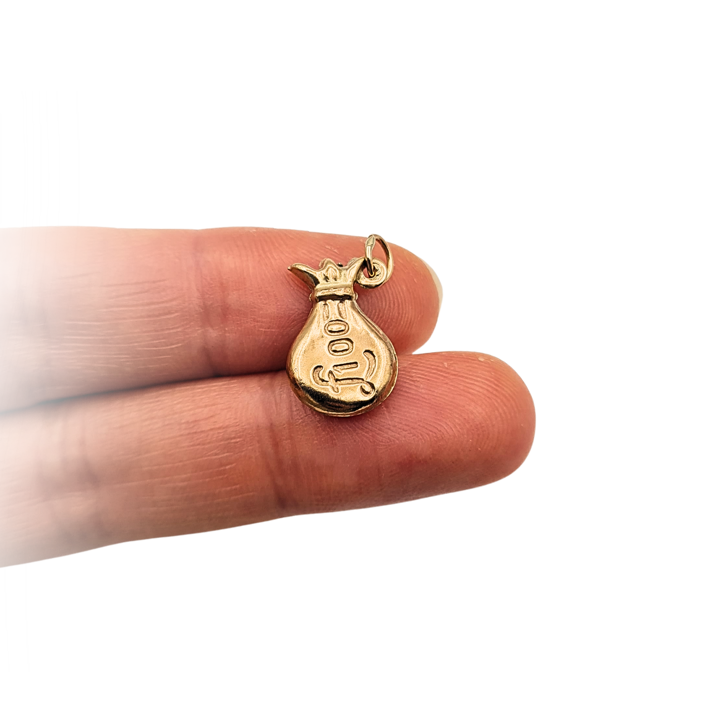 9ct Gold Vintage Money Bag Charm 1970 £100 Puffy Pendant