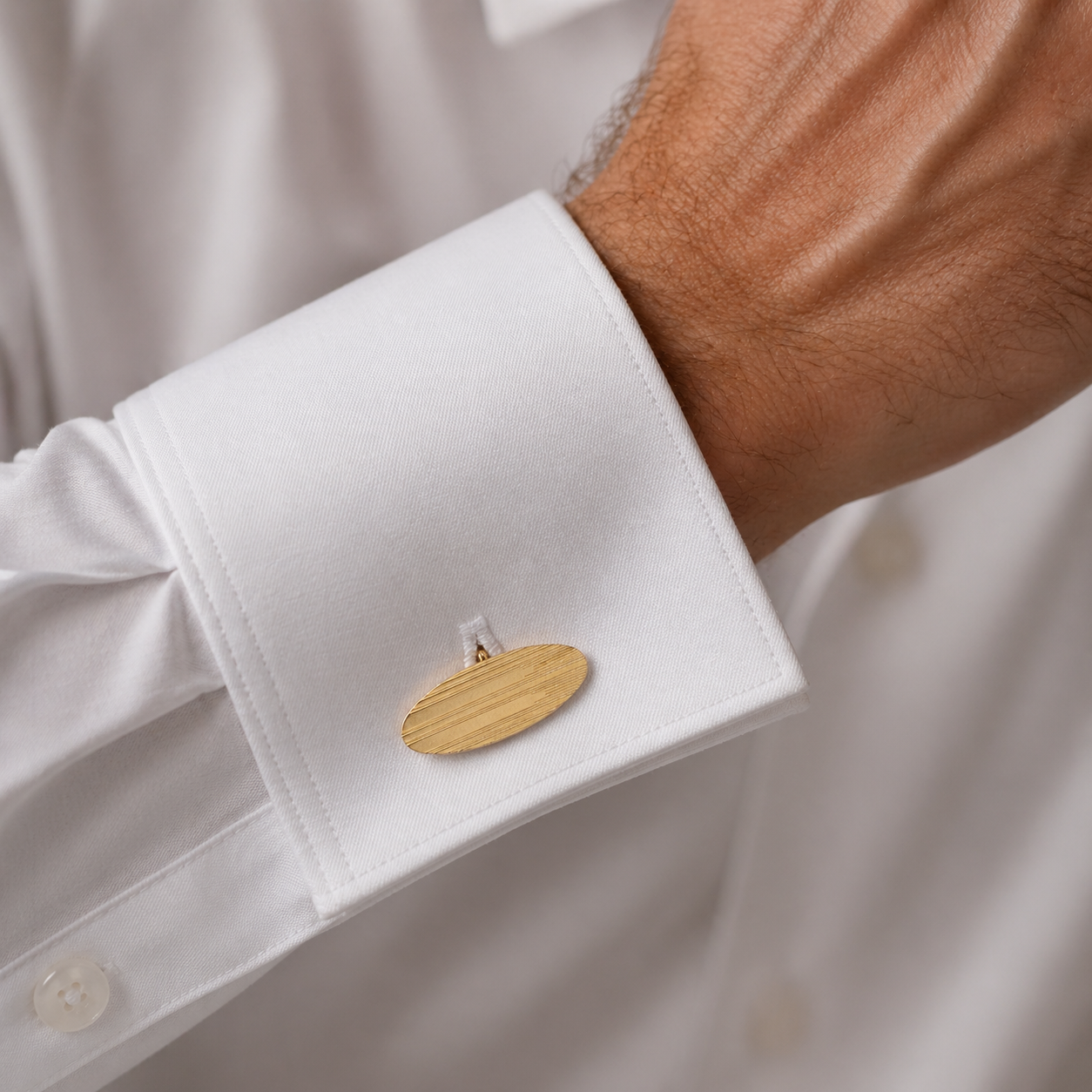 Solid 9ct Gold Oval Cufflinks B&S Birmingham Hallmarked Engraved