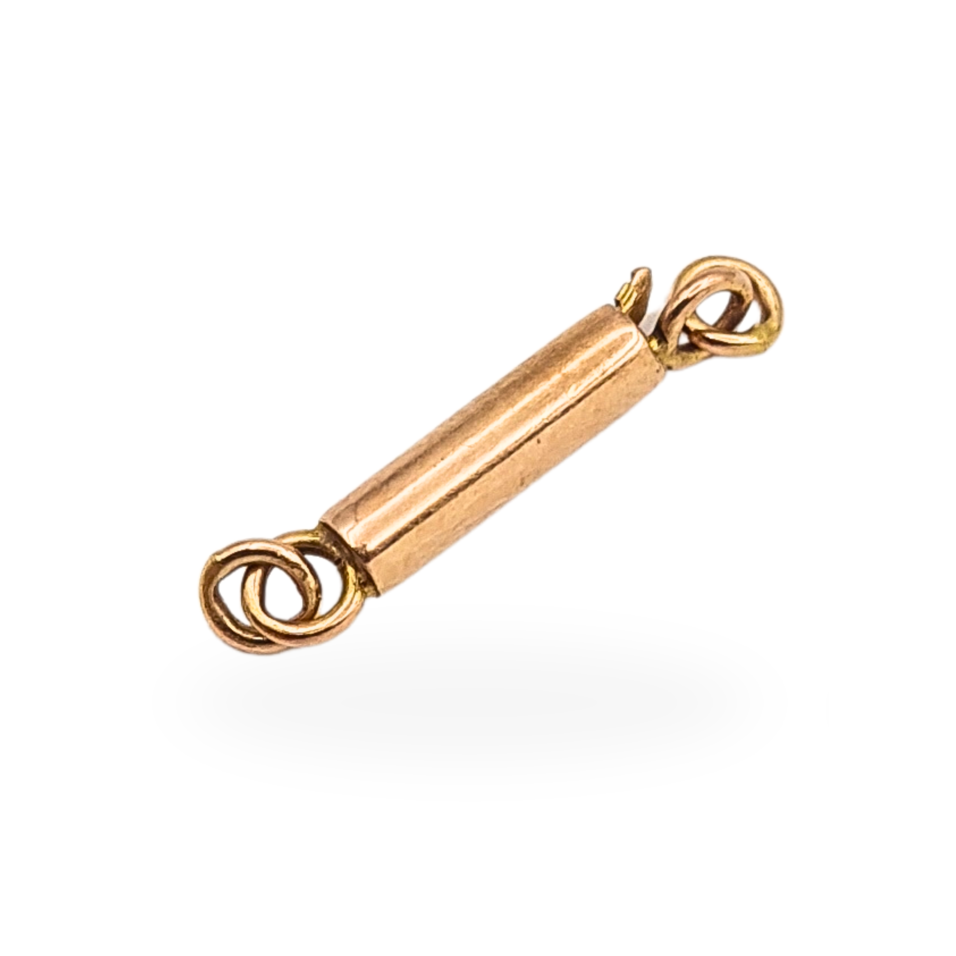 9ct rose gold tiny barrel clasp fine chain connector 16mm