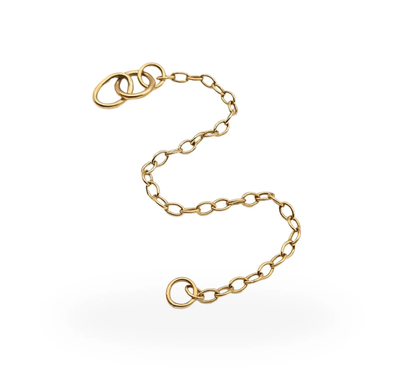 3" Long 9ct Gold Safety Chain, Tiny Yellow Gold Chain, 74mm Long Fully Tested