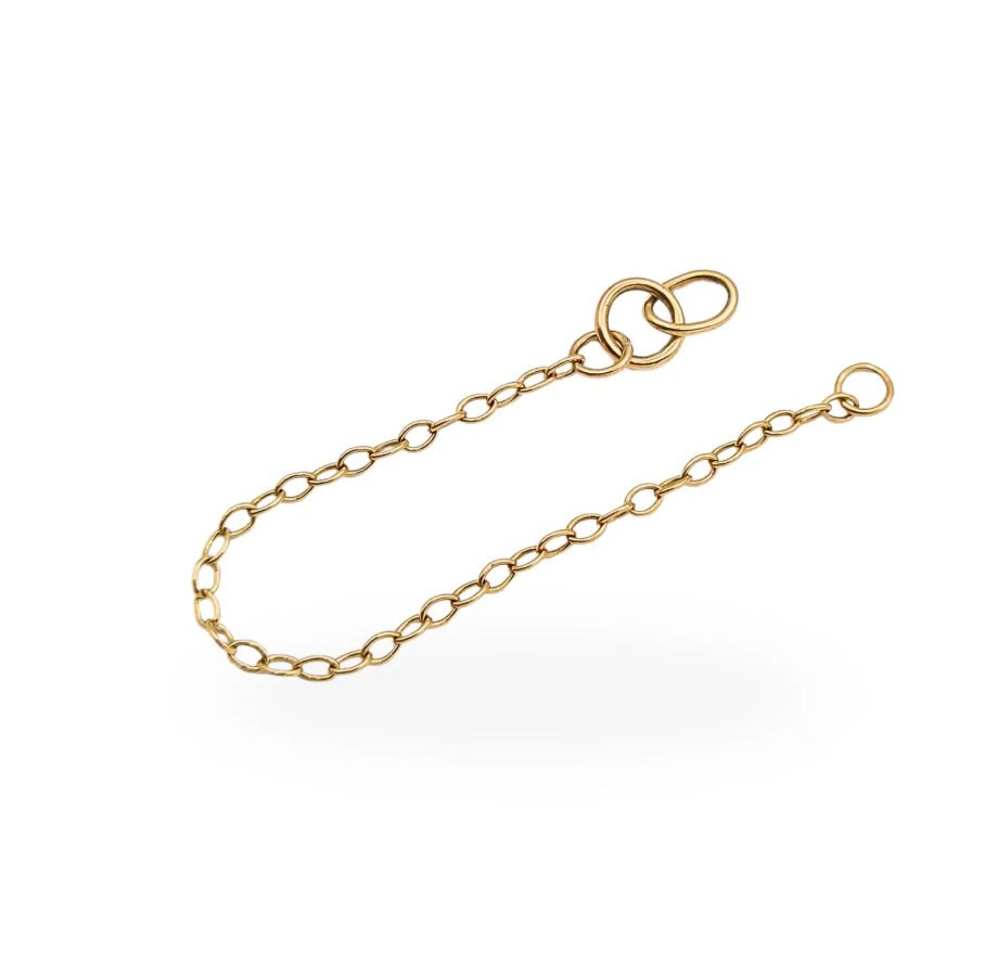 3" Long 9ct Gold Safety Chain, Tiny Yellow Gold Chain, 74mm Long Fully Tested
