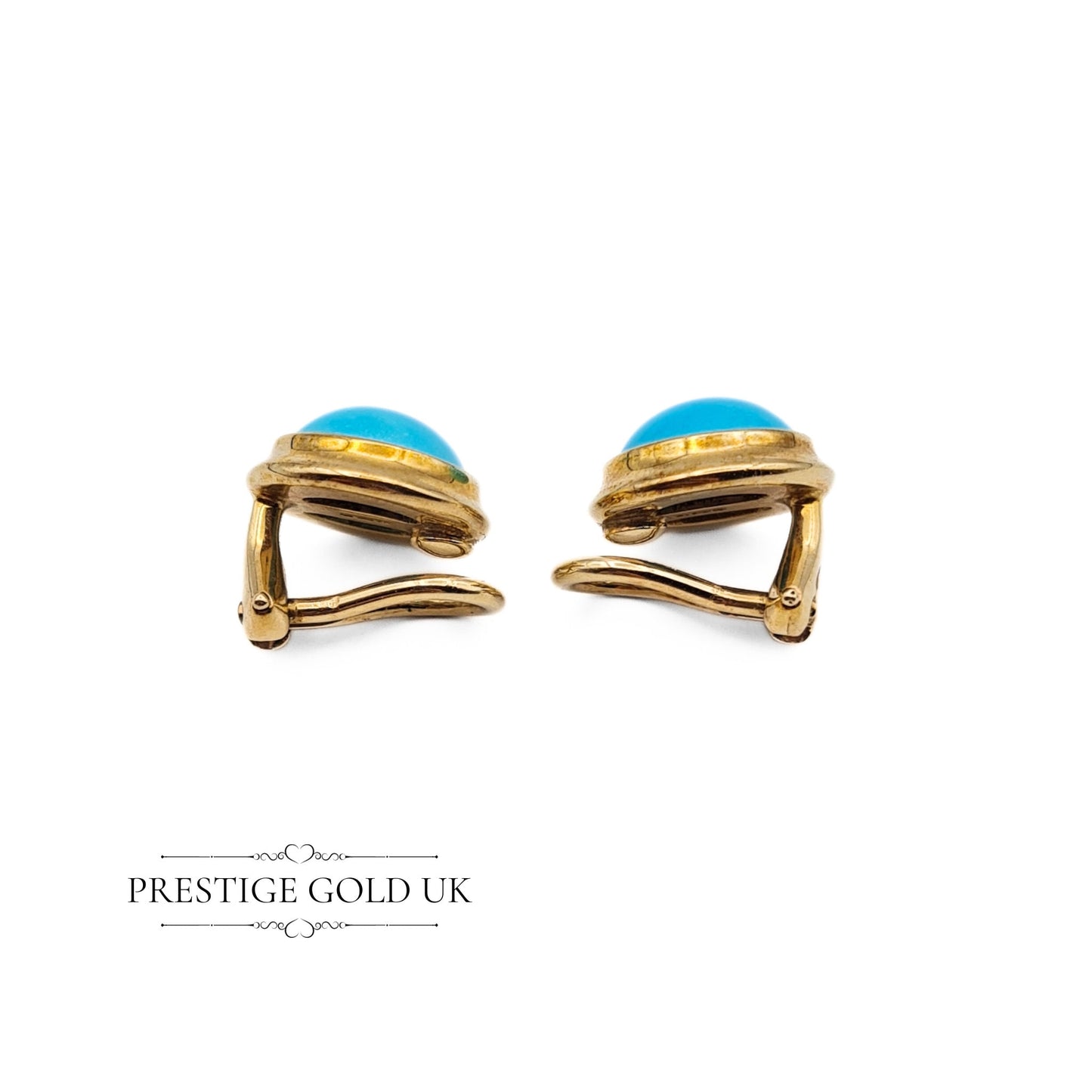 Vintage 9ct Gold Turquoise Clip-on Earrings