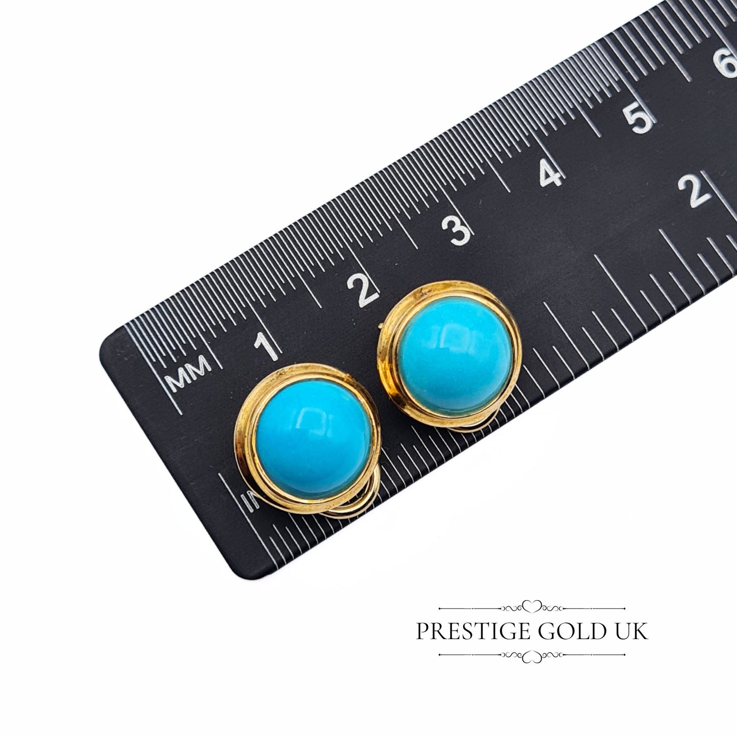 Vintage 9ct Gold Turquoise Clip-on Earrings