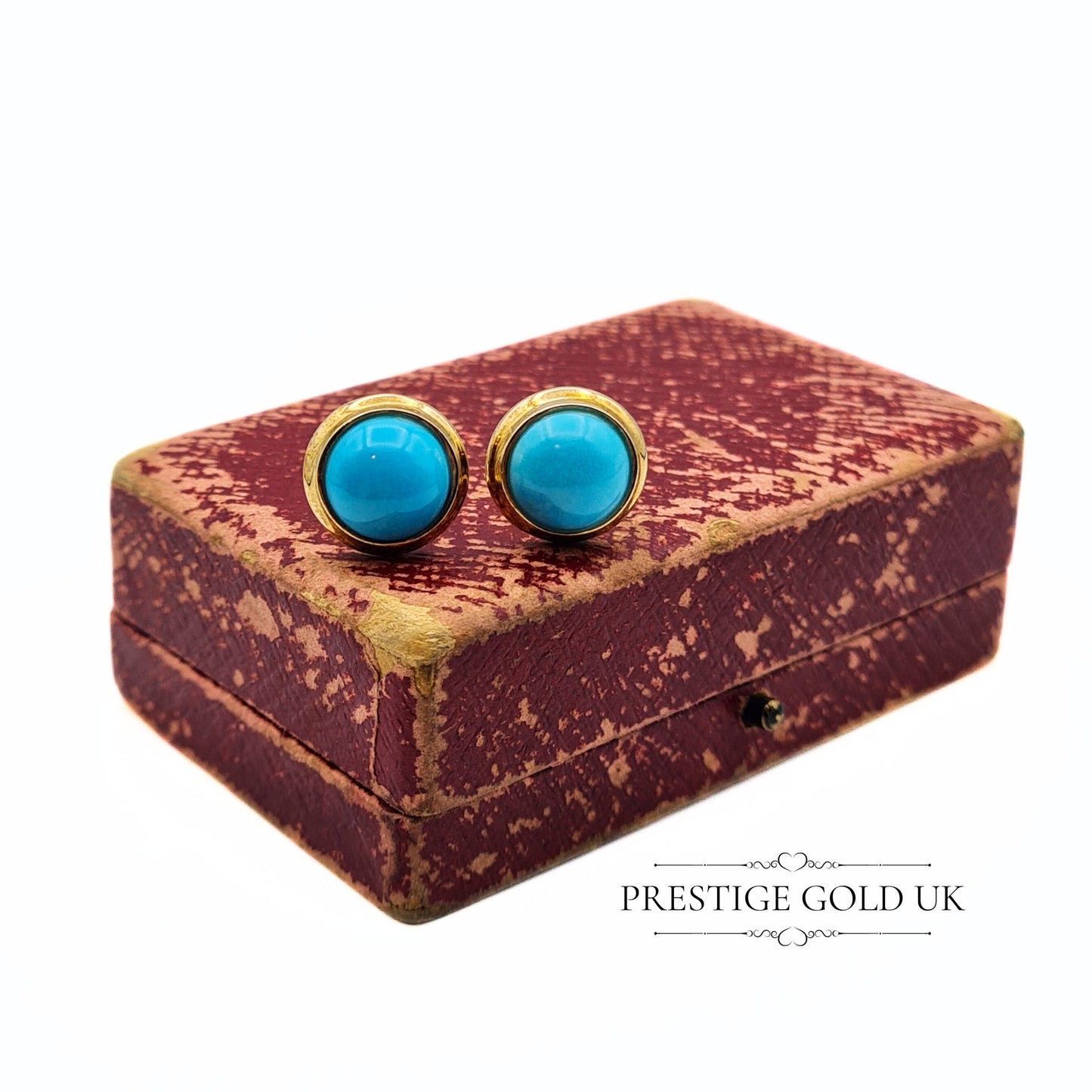 Vintage 9ct Gold Turquoise Clip-on Earrings