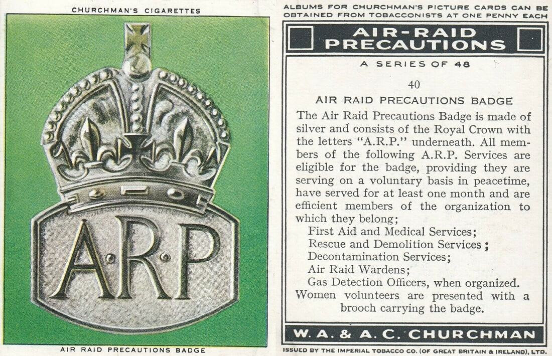 Vintage Silver Air Raid Precautions (ARP) Lapel Badge