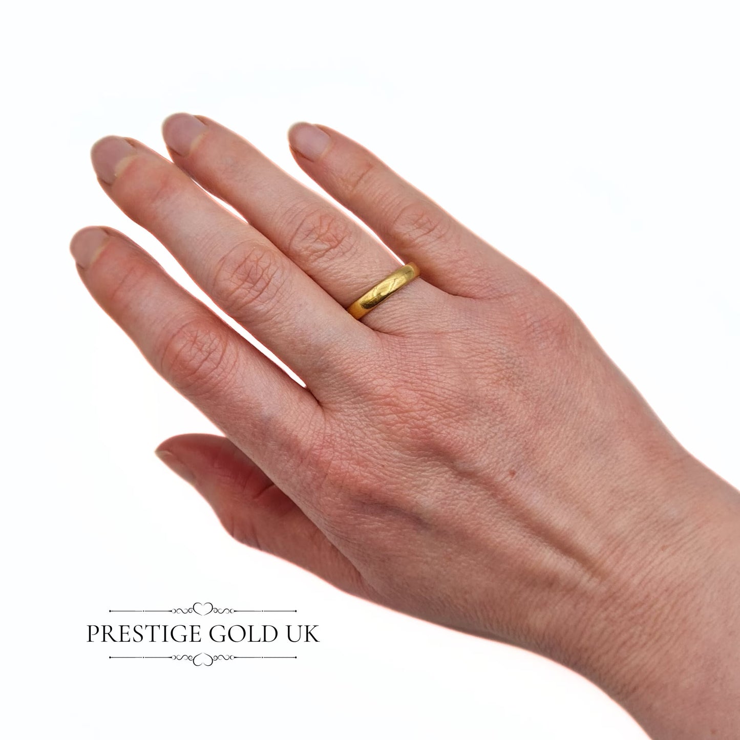 22ct Gold Dainty Wedding Ring 22ct - 1950s Band  Size UK N -  US  6 3/4