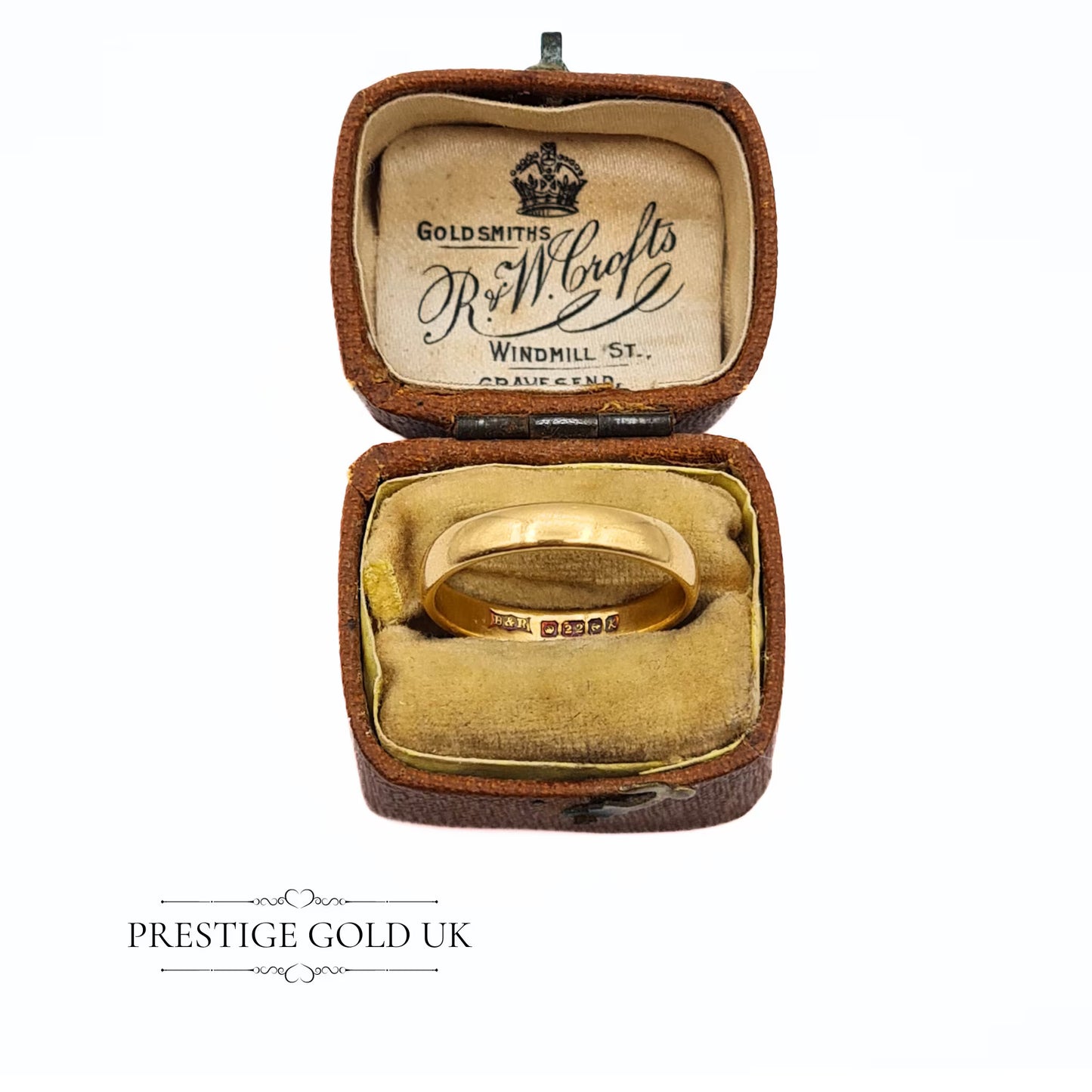 22ct Gold Dainty Wedding Ring 22ct - 1950s Band  Size UK N -  US  6 3/4