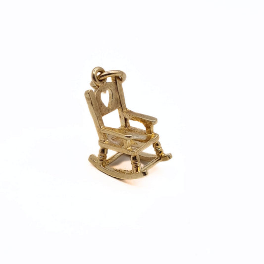 Vintage Gold Rocking Chair Charm